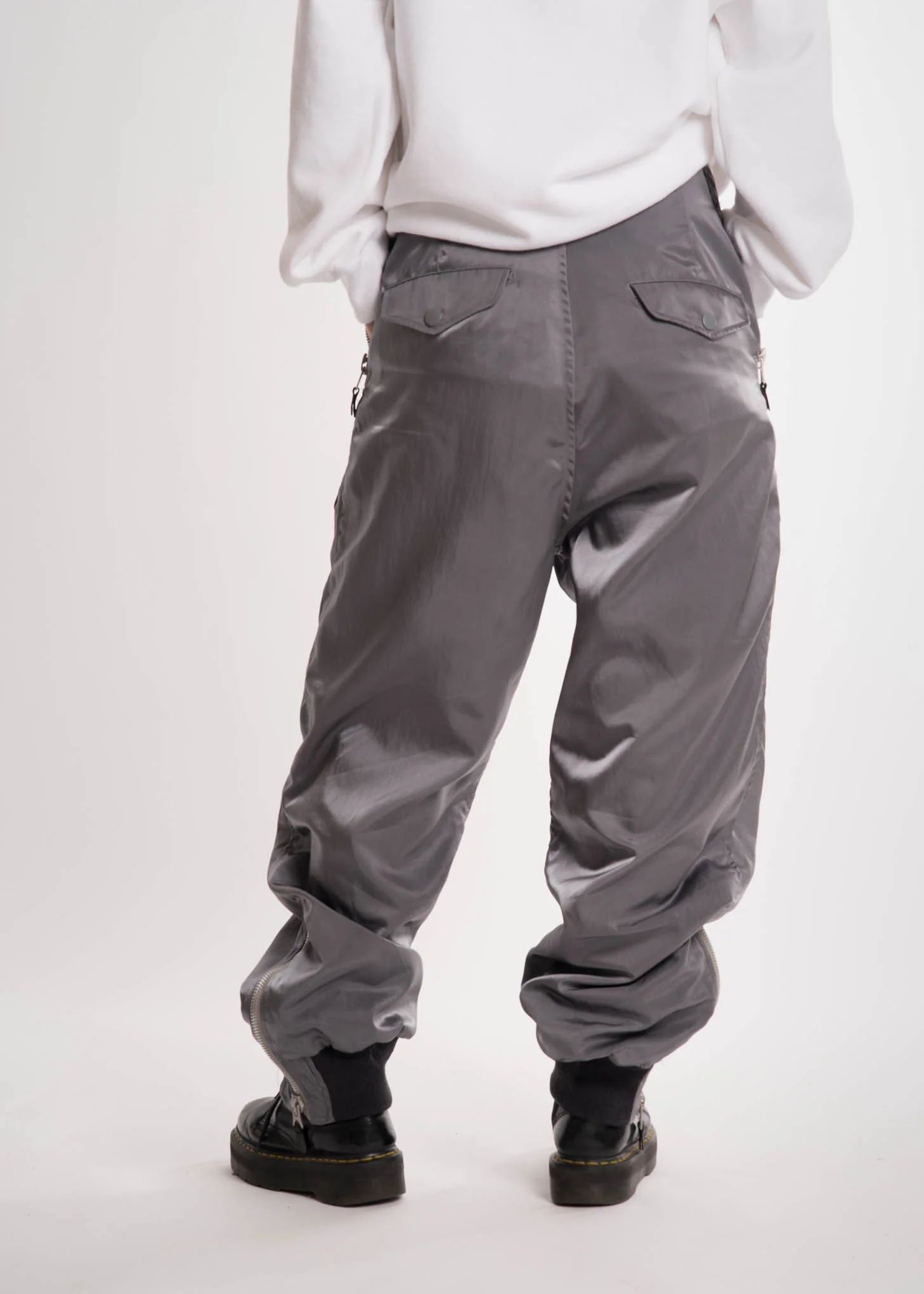 Grey Chaos Patches Nylon Pant - Image 6