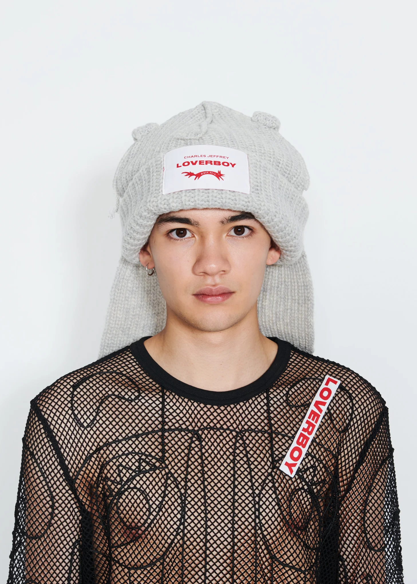 Grey Chunky Rabbit Beanie - Image 3