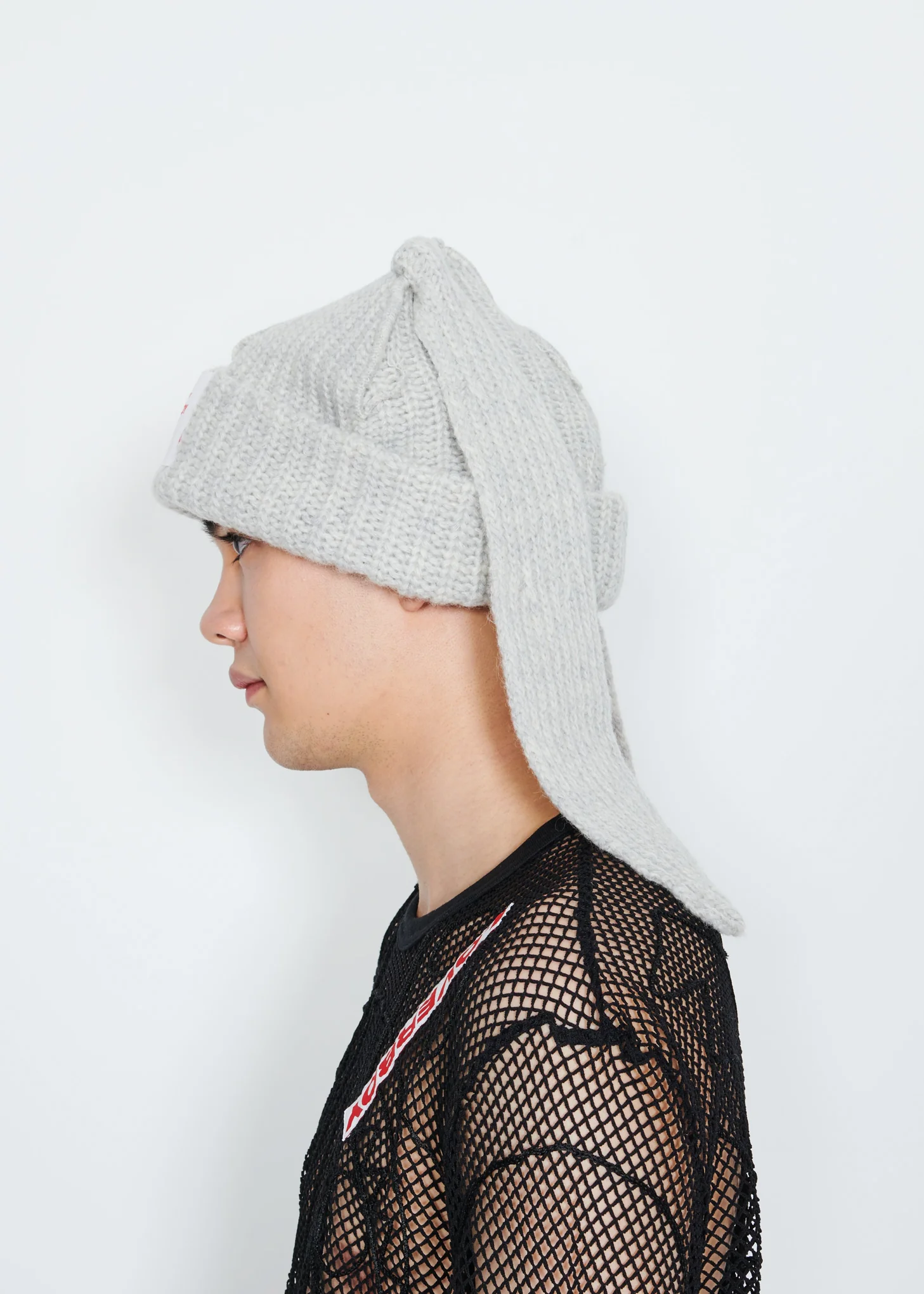 Grey Chunky Rabbit Beanie - Image 4