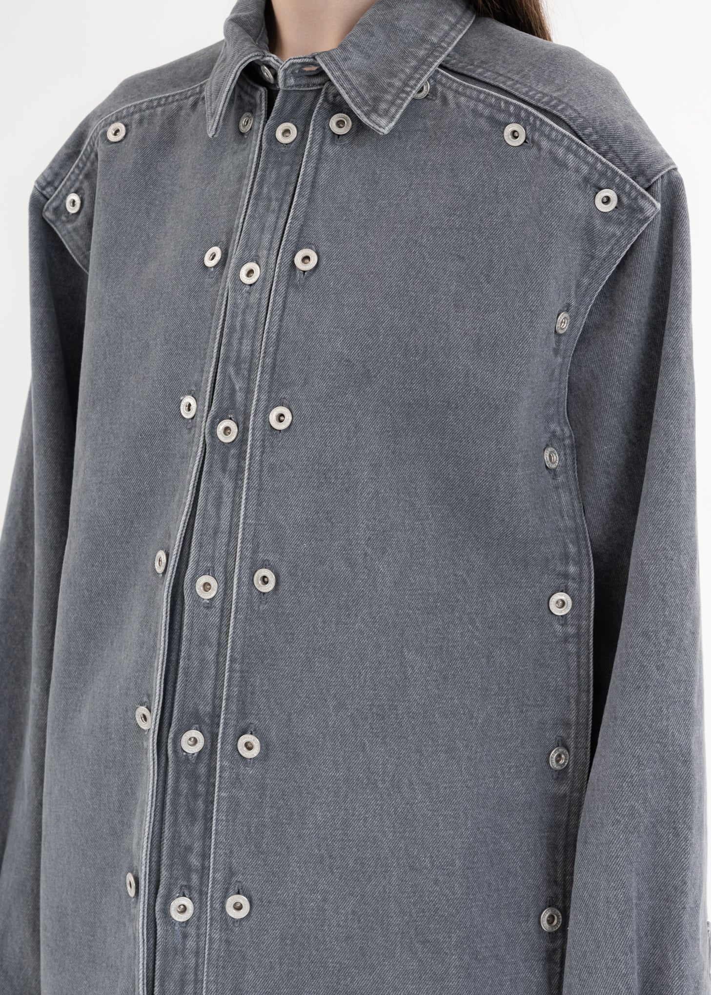 VINTAGE BLACK EVERGREEN SNAP OFF DENIM SHIRT - Image 2