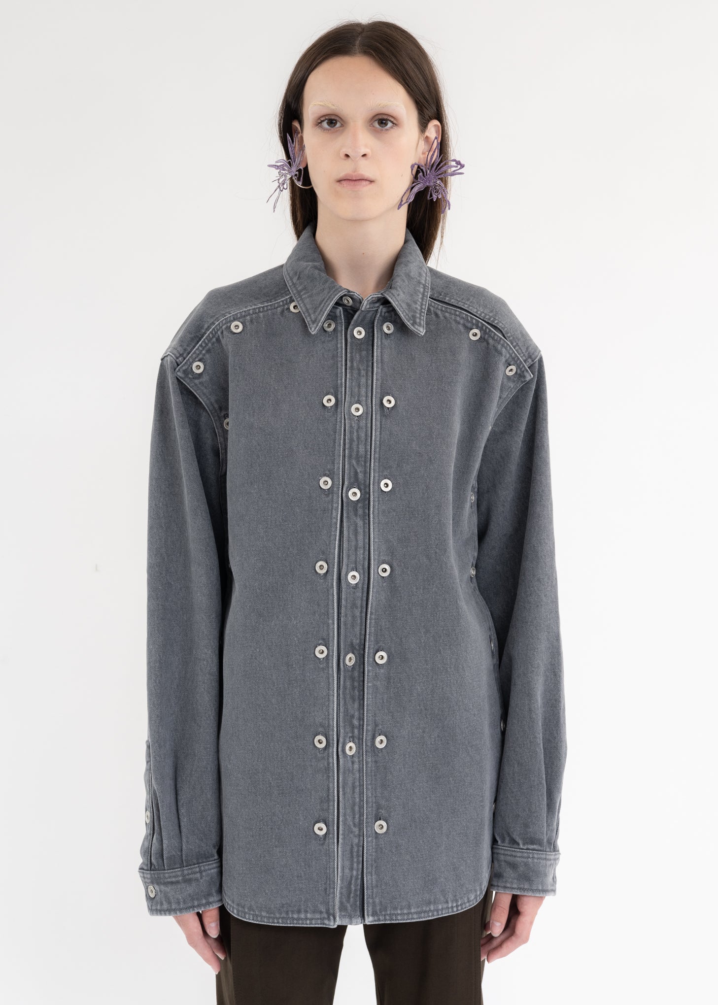 VINTAGE BLACK EVERGREEN SNAP OFF DENIM SHIRT - Image 4
