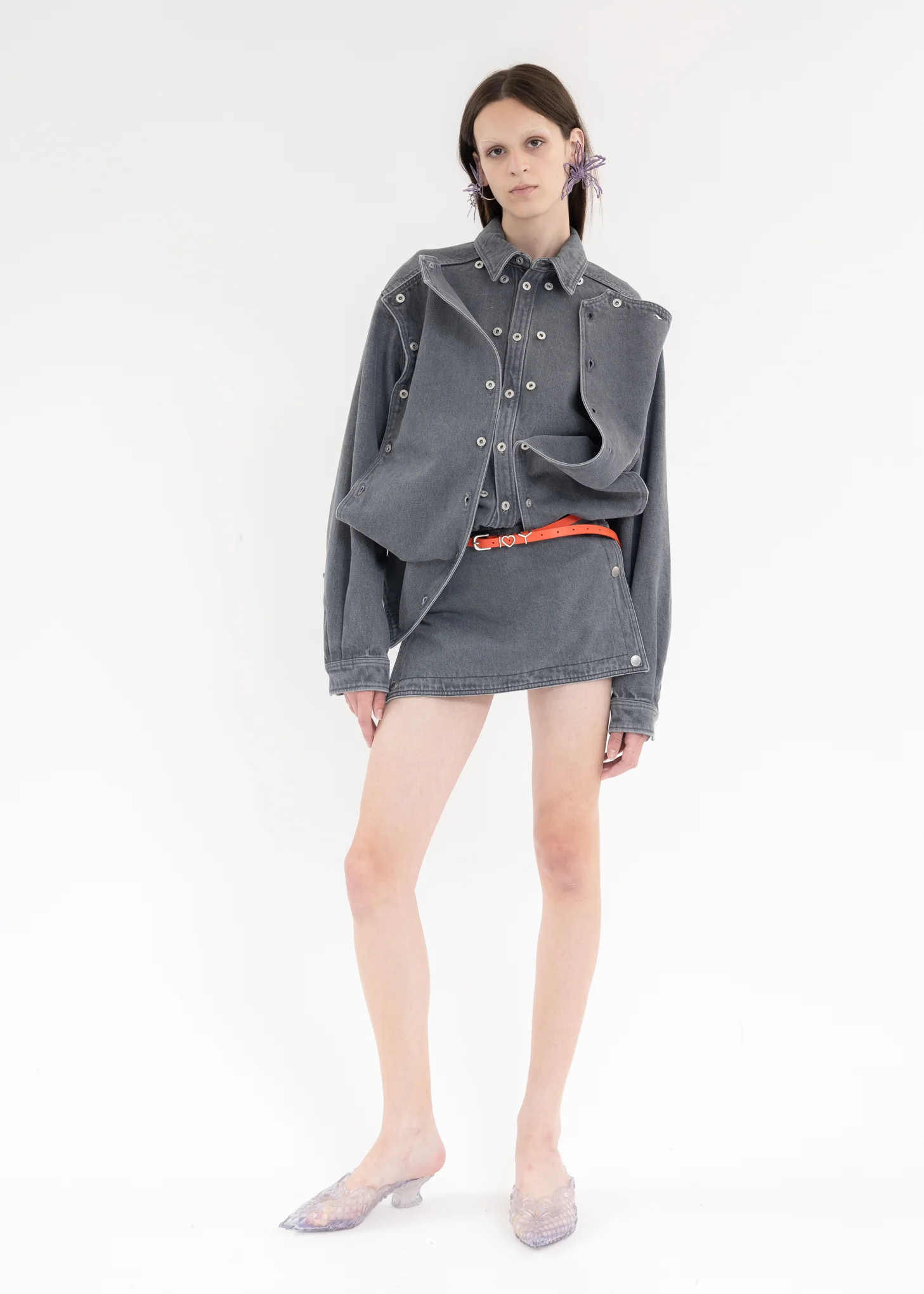 VINTAGE BLACK EVERGREEN SNAP OFF DENIM SHIRT - Image 6