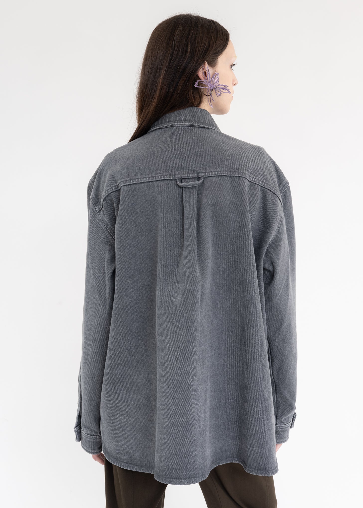 VINTAGE BLACK EVERGREEN SNAP OFF DENIM SHIRT - Image 7