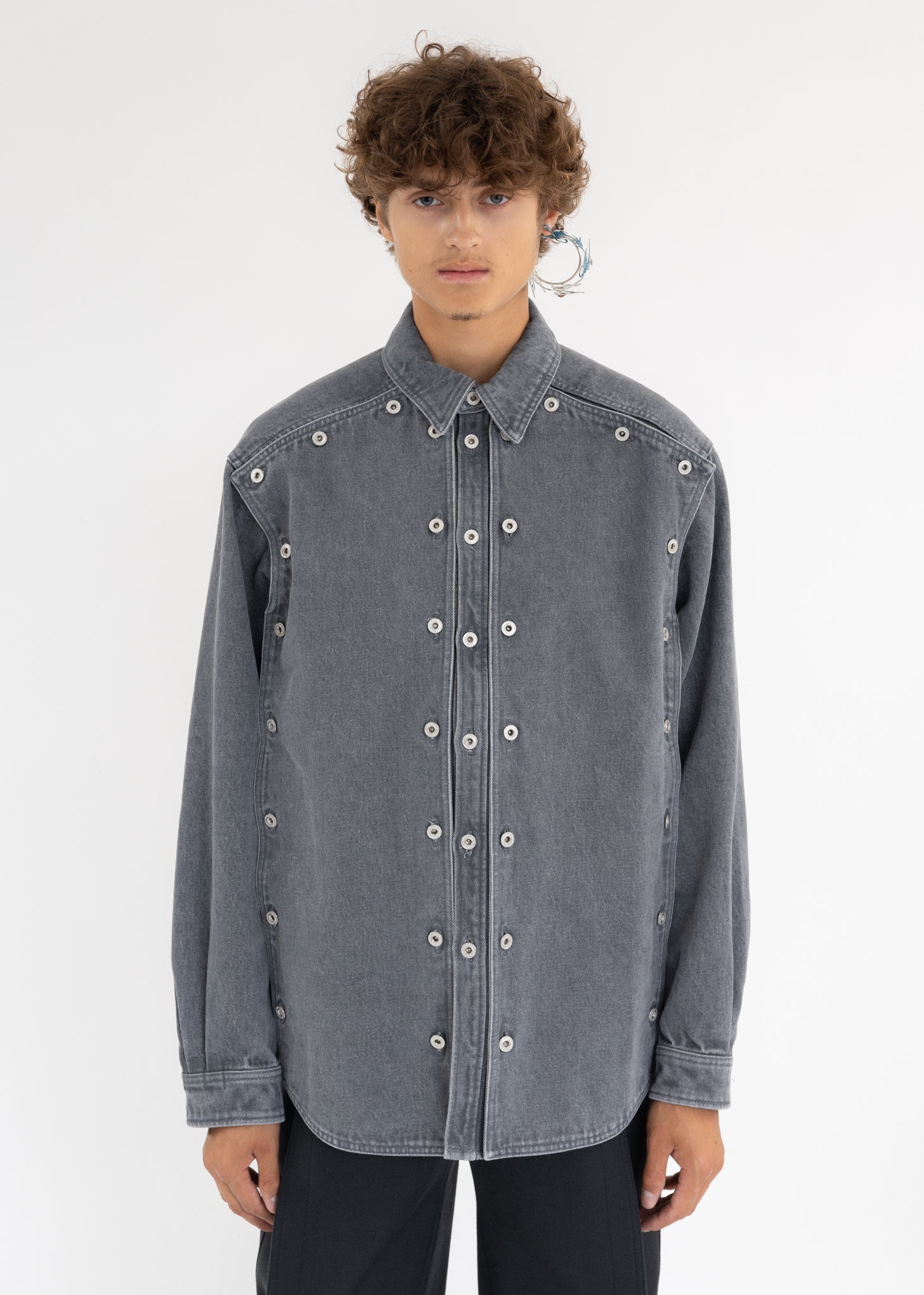 VINTAGE BLACK EVERGREEN SNAP OFF DENIM SHIRT - Image 2