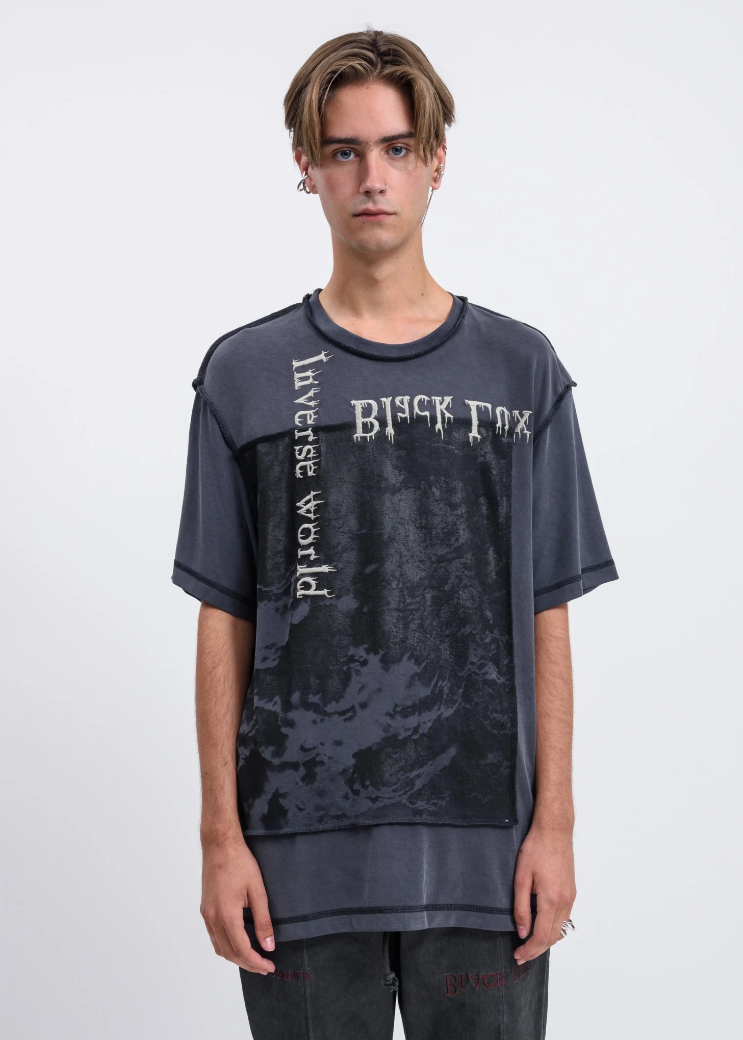Grey Contrast Stitch T-Shirt