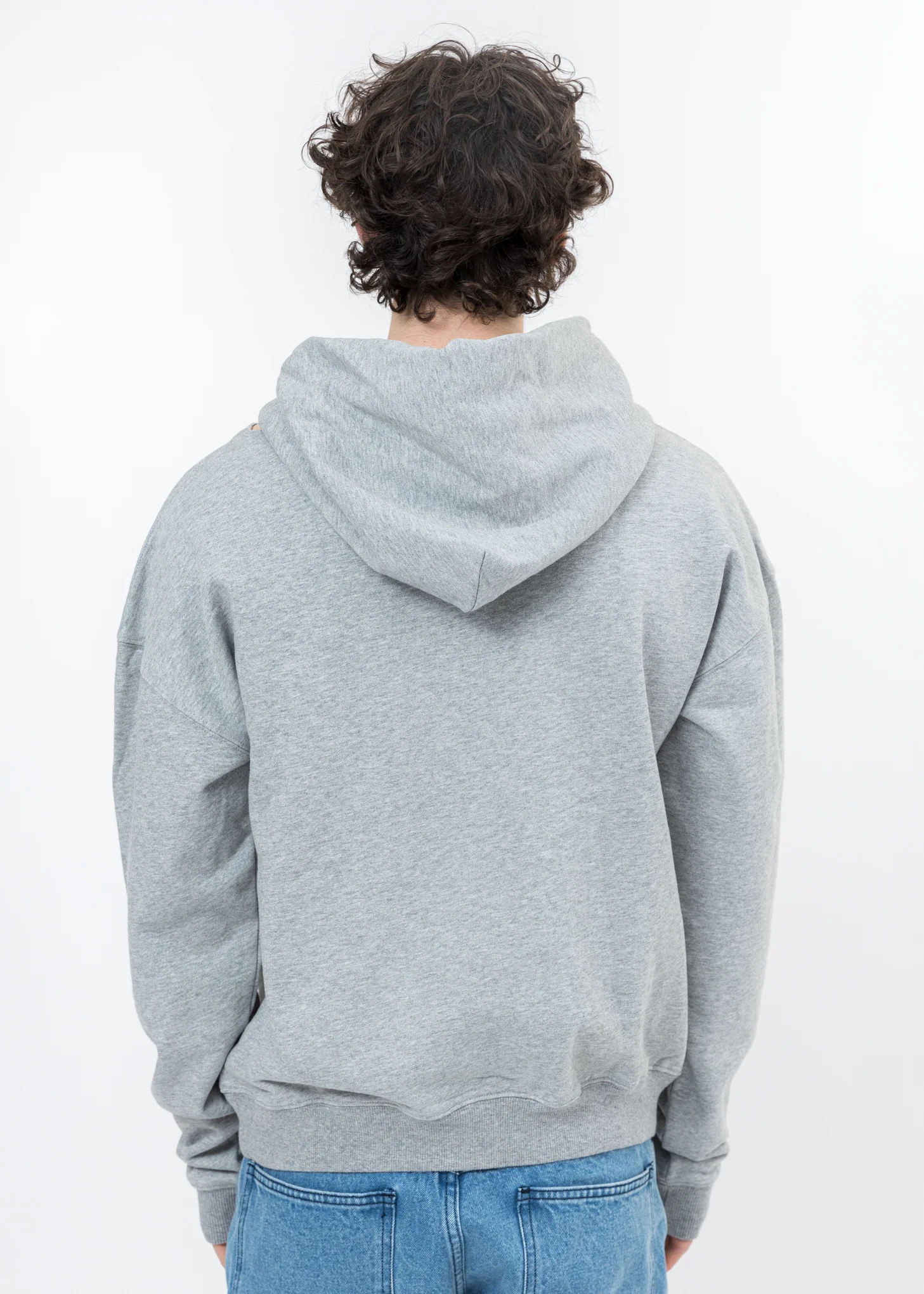 Grey Rhinestone Logo Cut Out Hoodie - Image 4