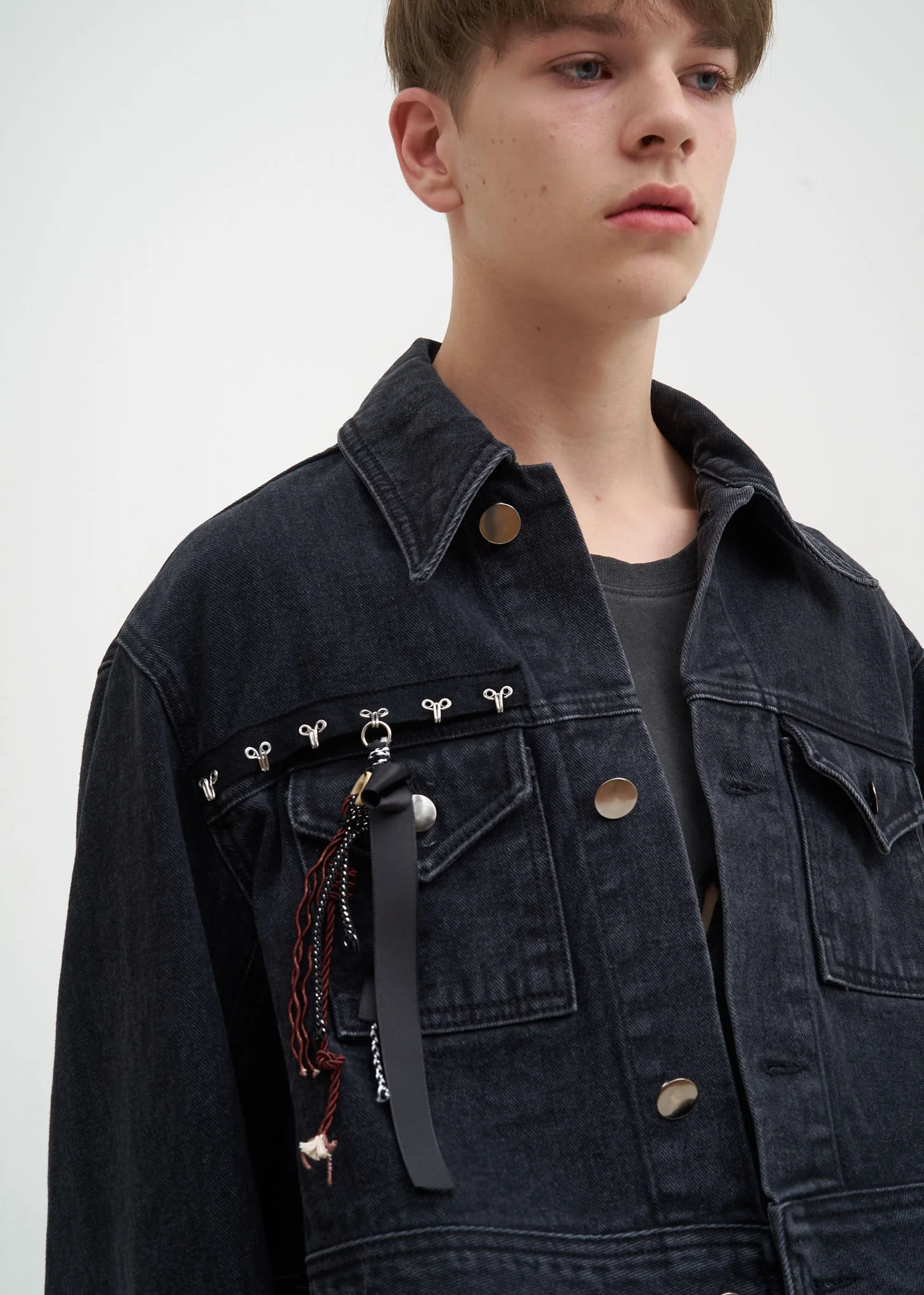 Grey Denim Trucker Jacket - Image 3
