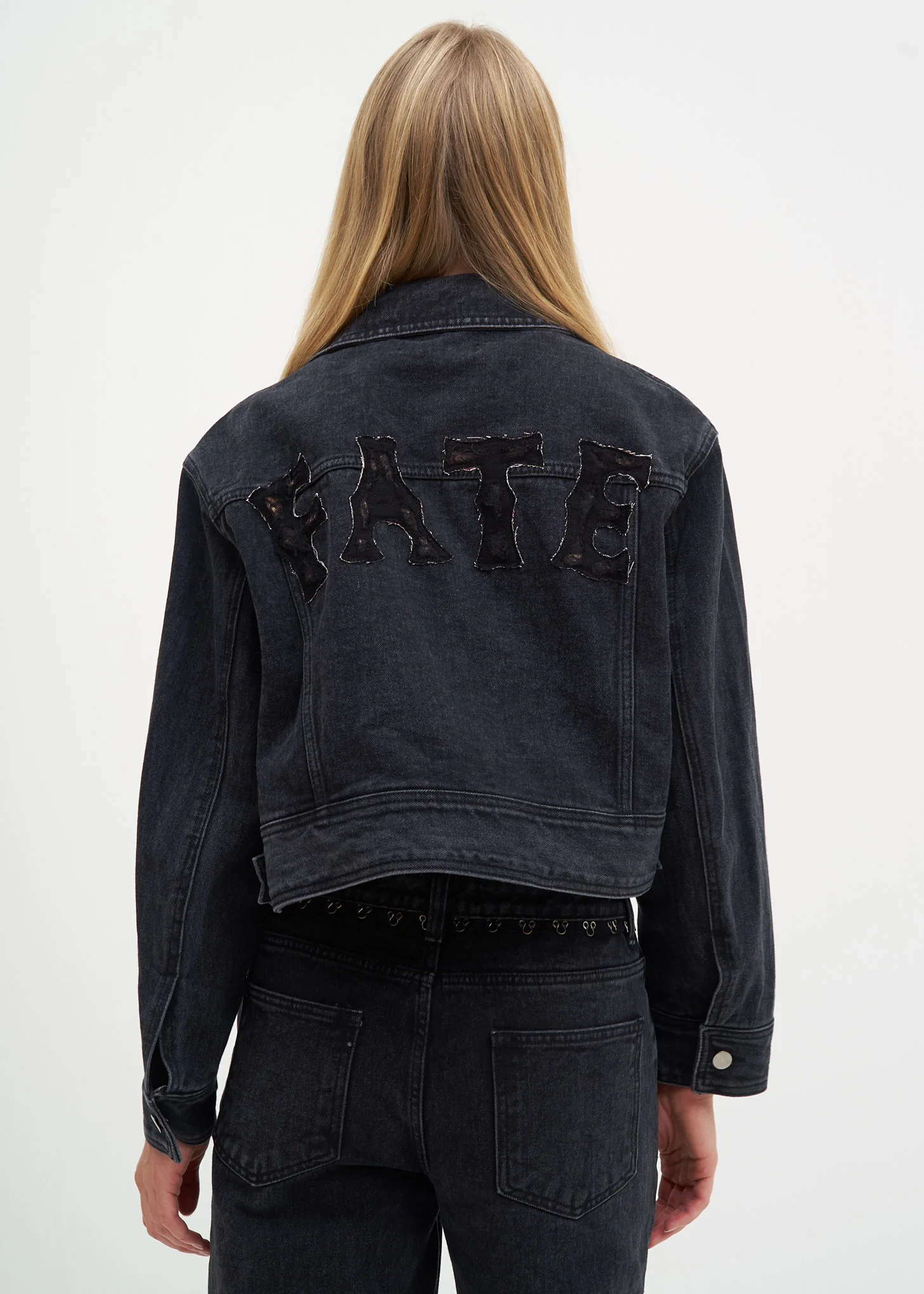 Grey Denim Trucker Jacket - Image 2