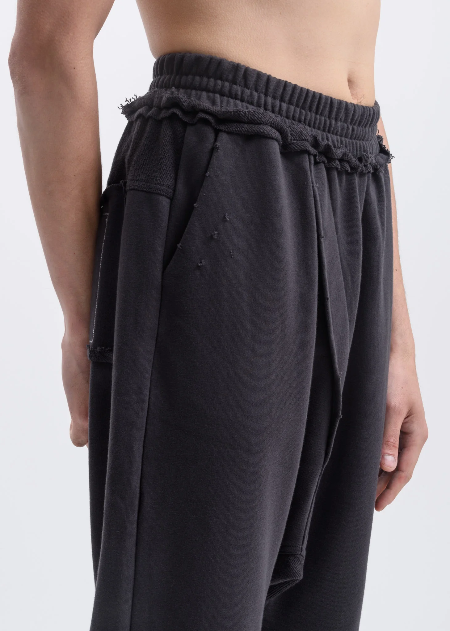 Grey Distressed Sweatpants - Image 2