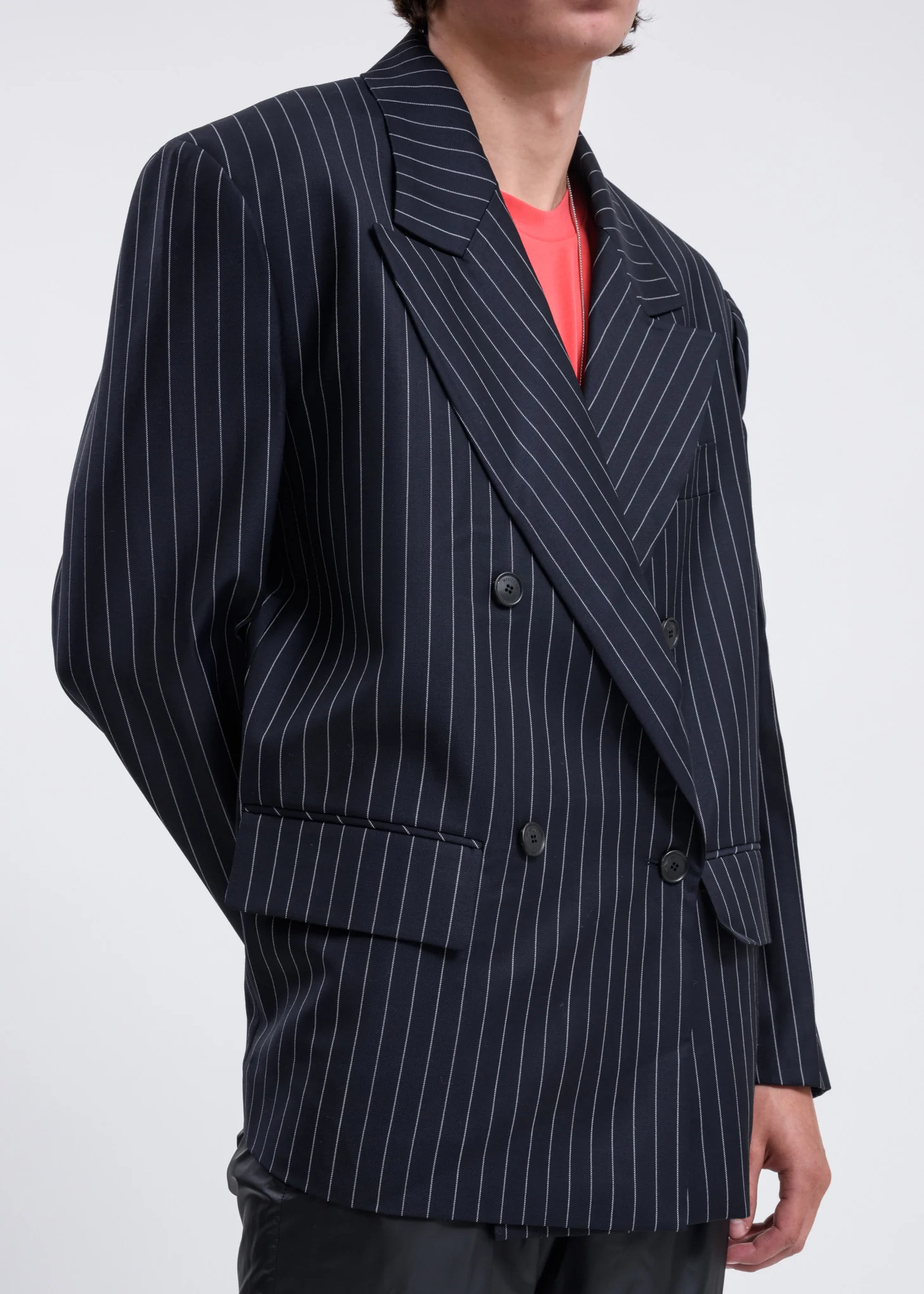 Navy Double Jacket with Slits - Image 3