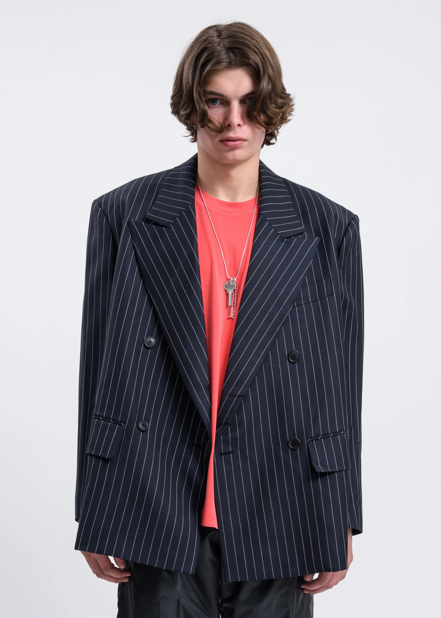 Navy Double Jacket with Slits - Image 4