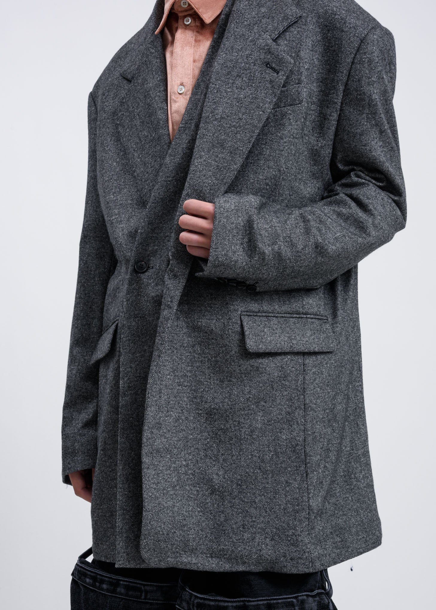 Grey Double Panel Blazer - Image 2