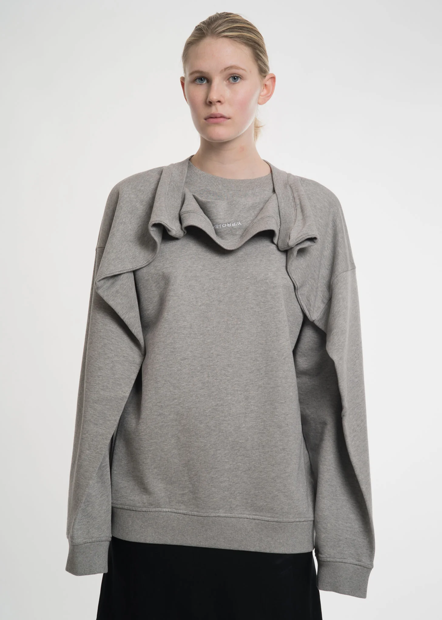 Grey Double Shoulder Sweatshirt - Image 4