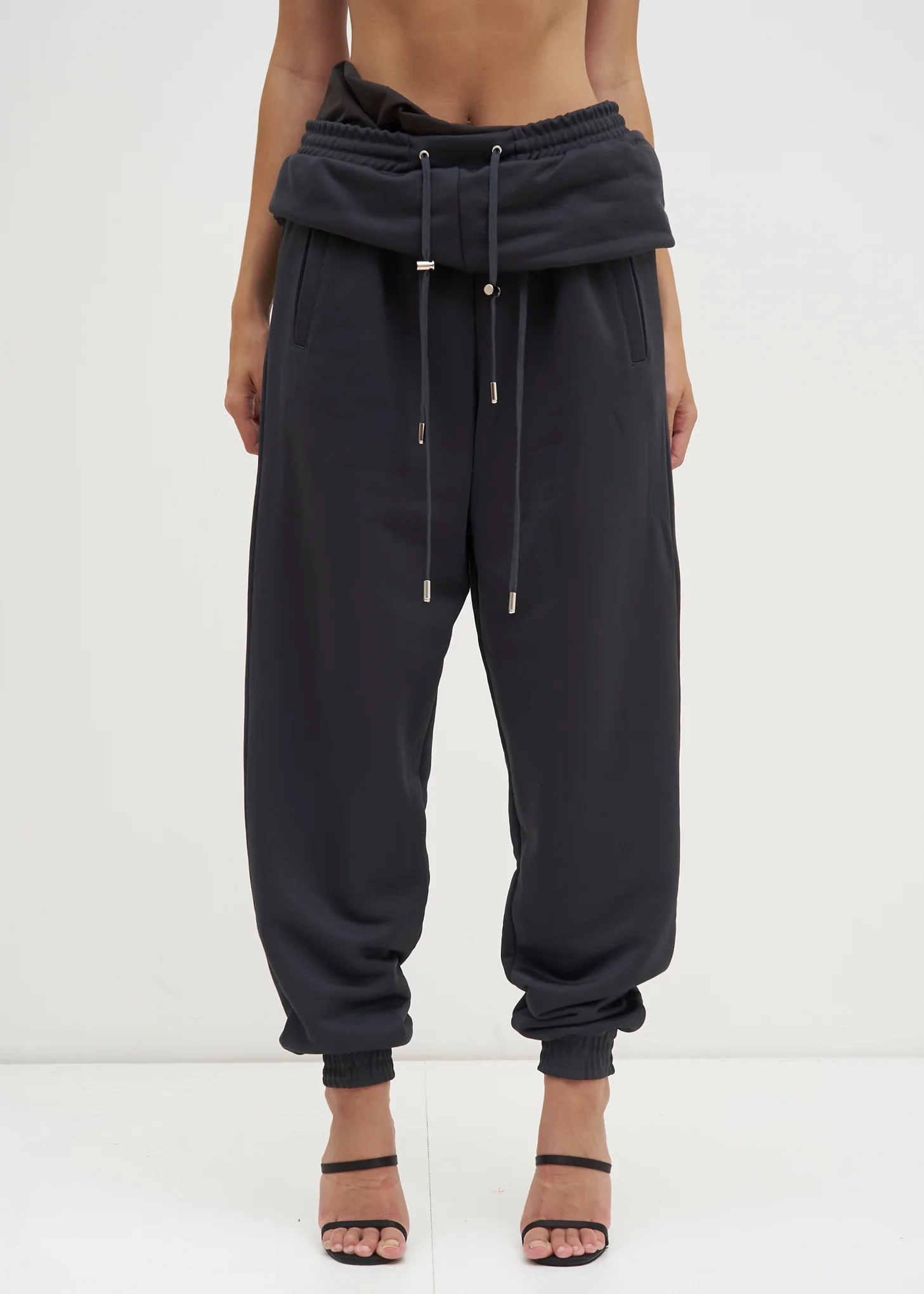 Grey Double Waistband Trackpants