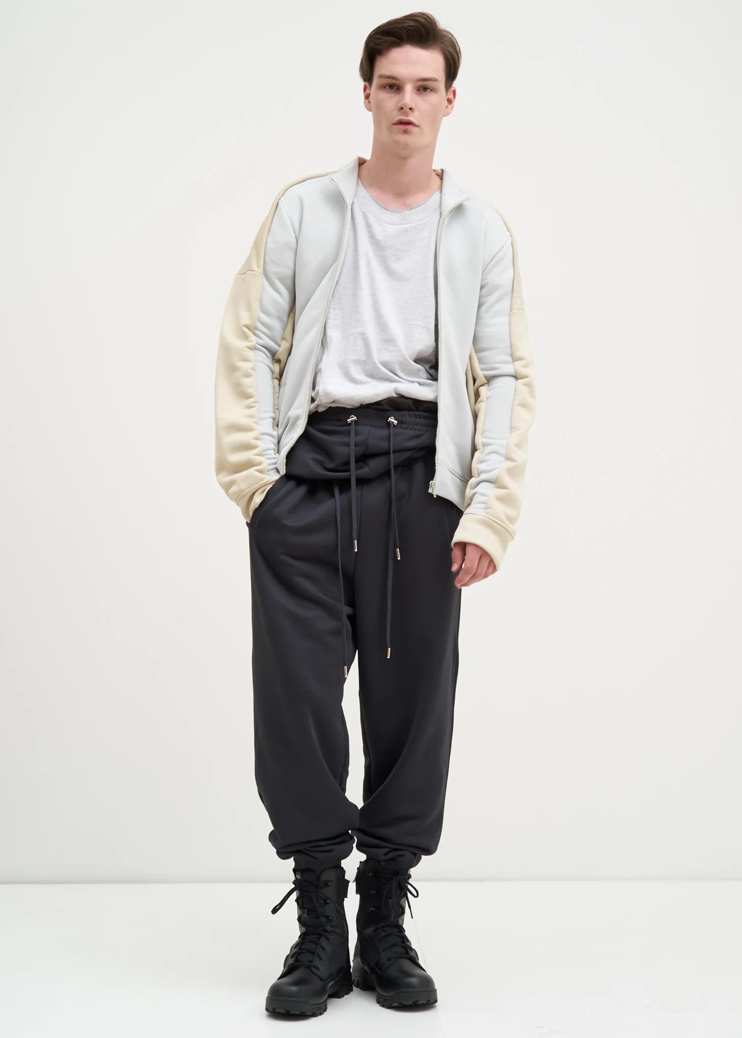Grey Double Waistband Trackpants - Image 2