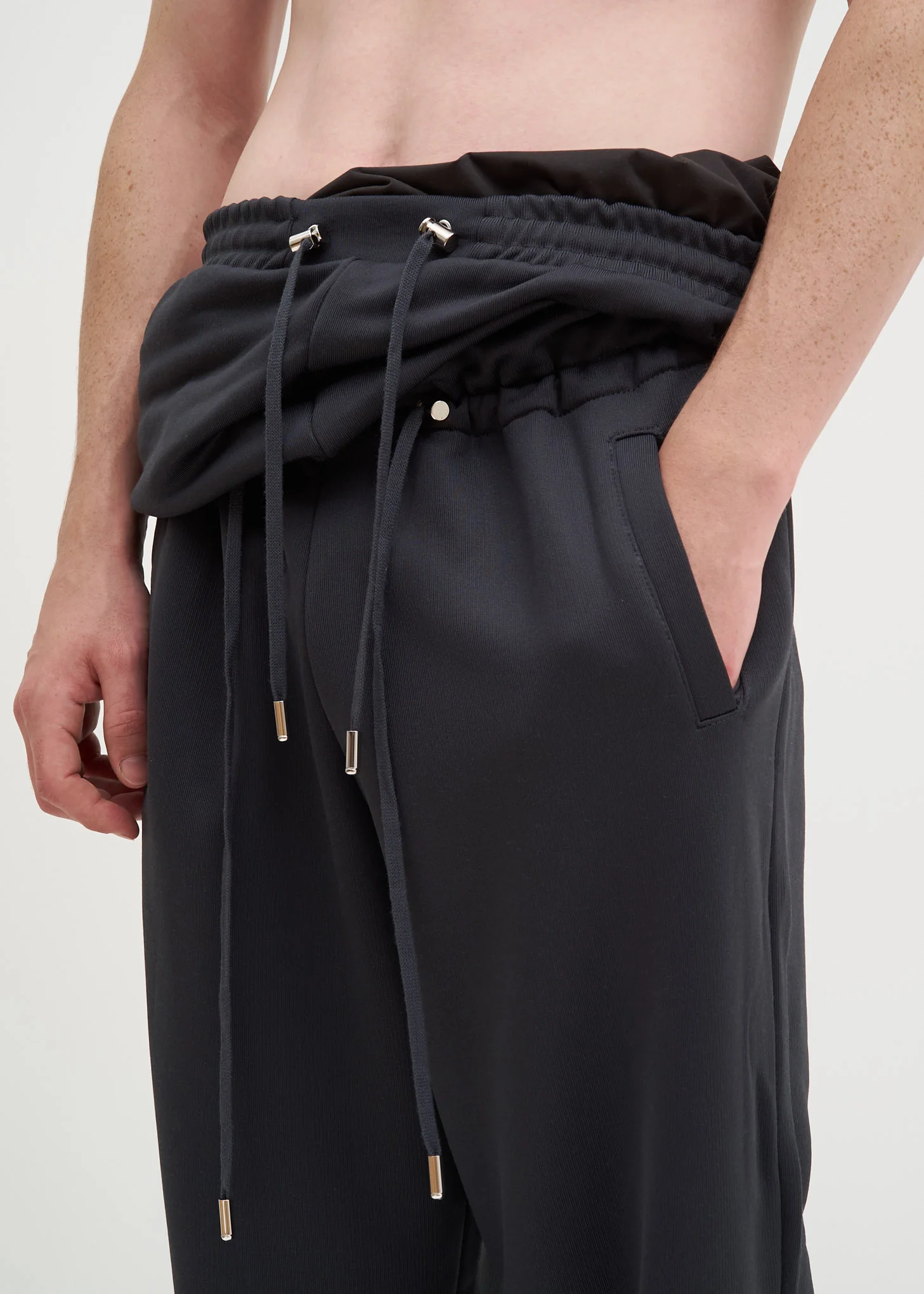 Grey Double Waistband Trackpants - Image 4