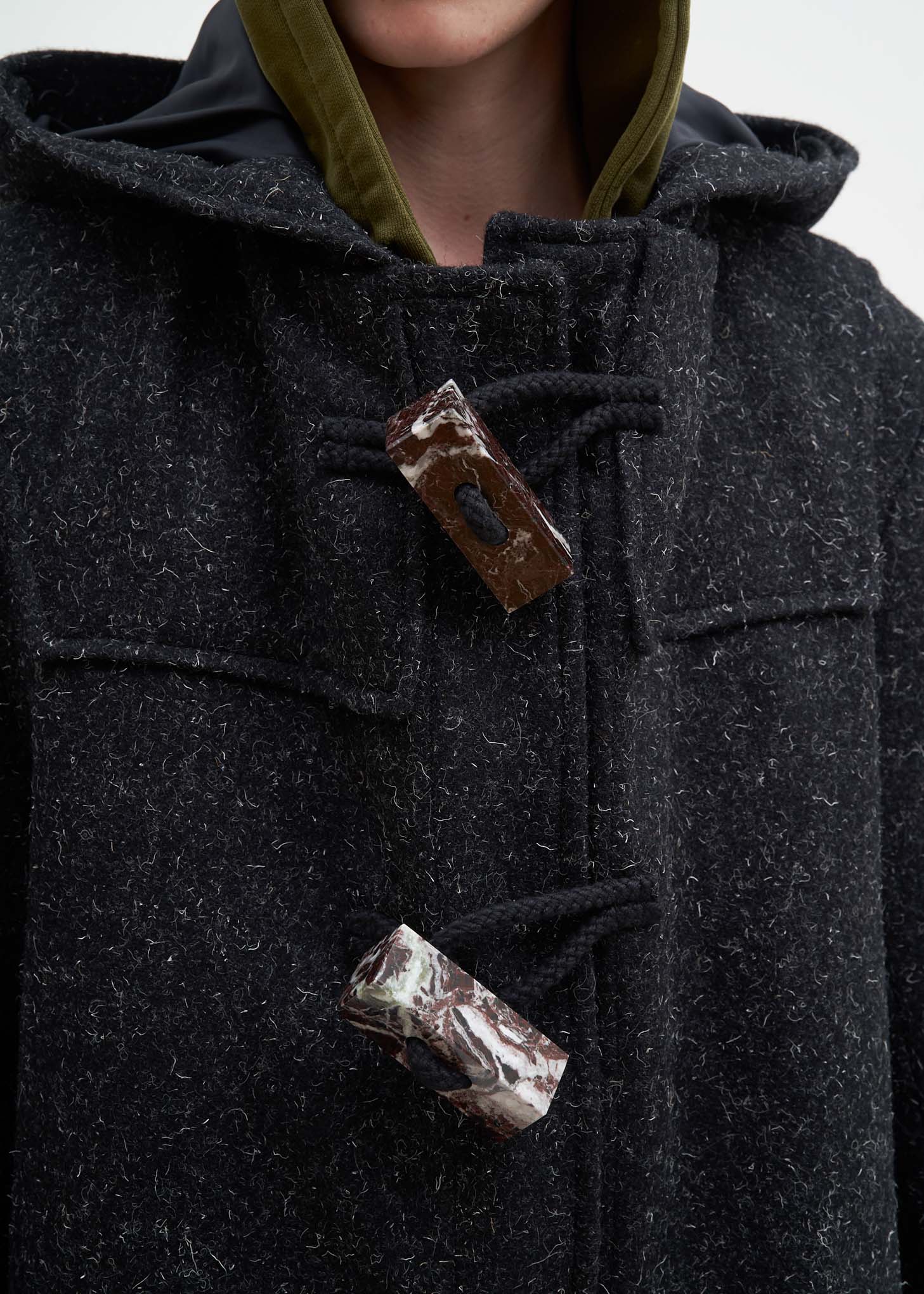 Grey Duffle Coat w/ Marble Toggles - Image 5