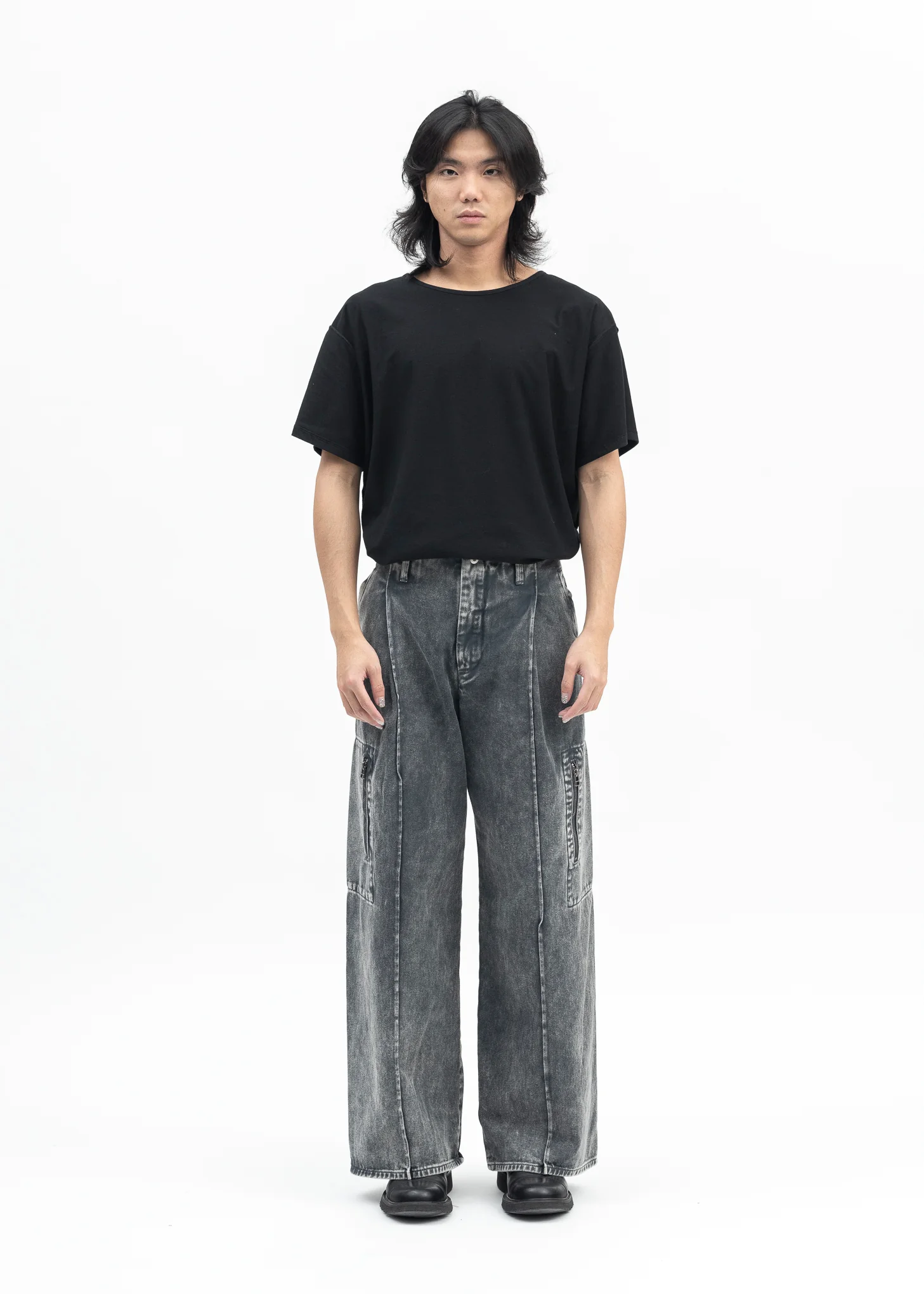 GREY DYED DENIM OCTET 2D CARGO TROUSERS - Image 5