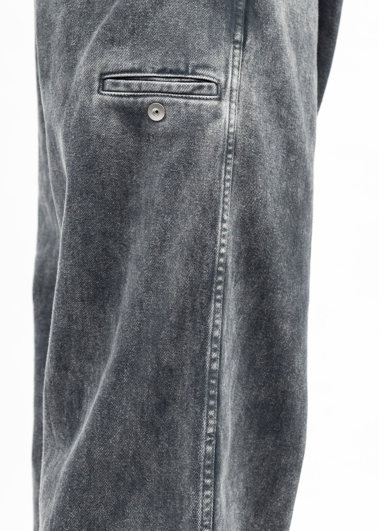 GREY DYED DENIM TROTTI BAGGY TROUSERS - Image 4