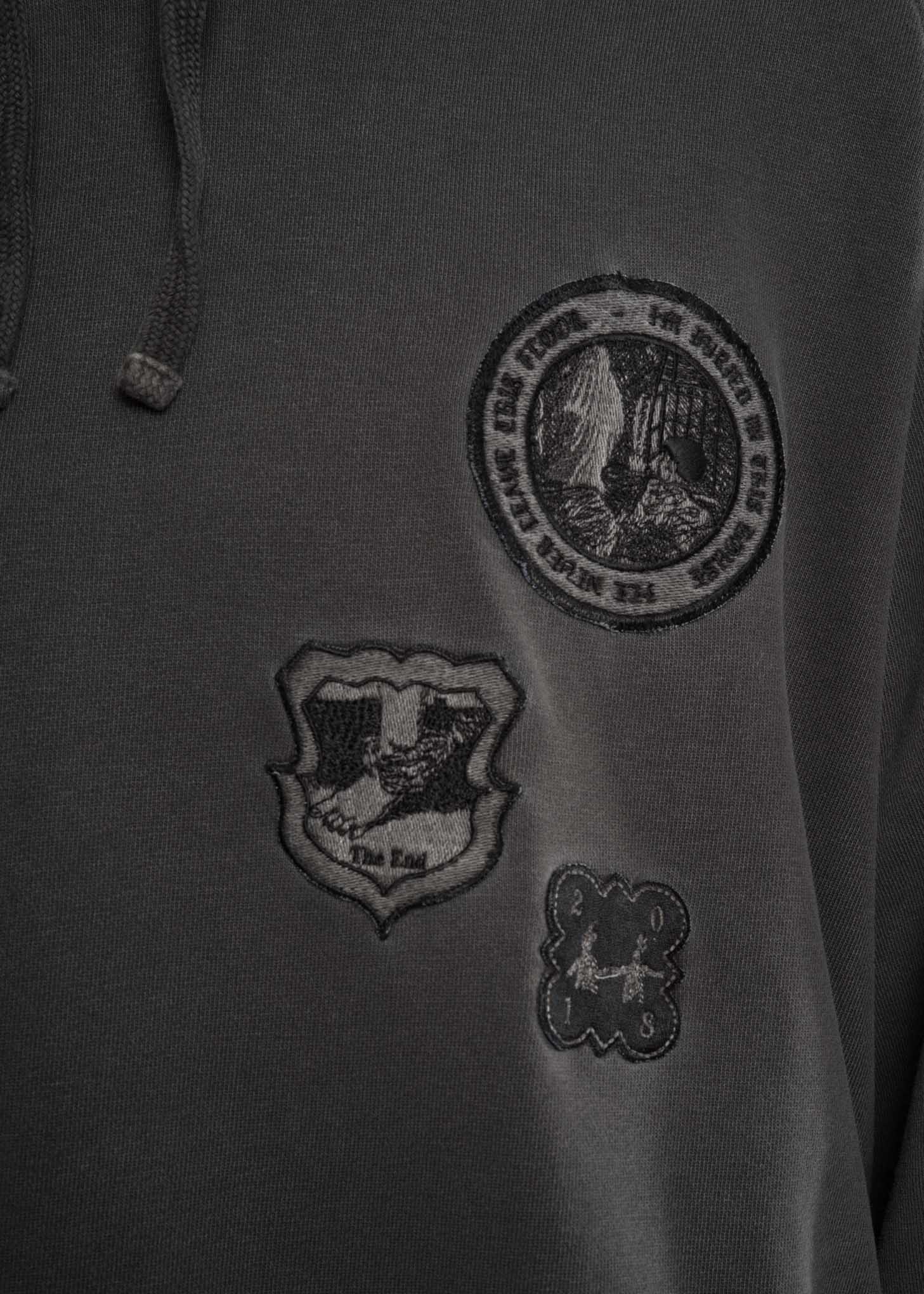 Grey Embroidered Hoodie - Image 4