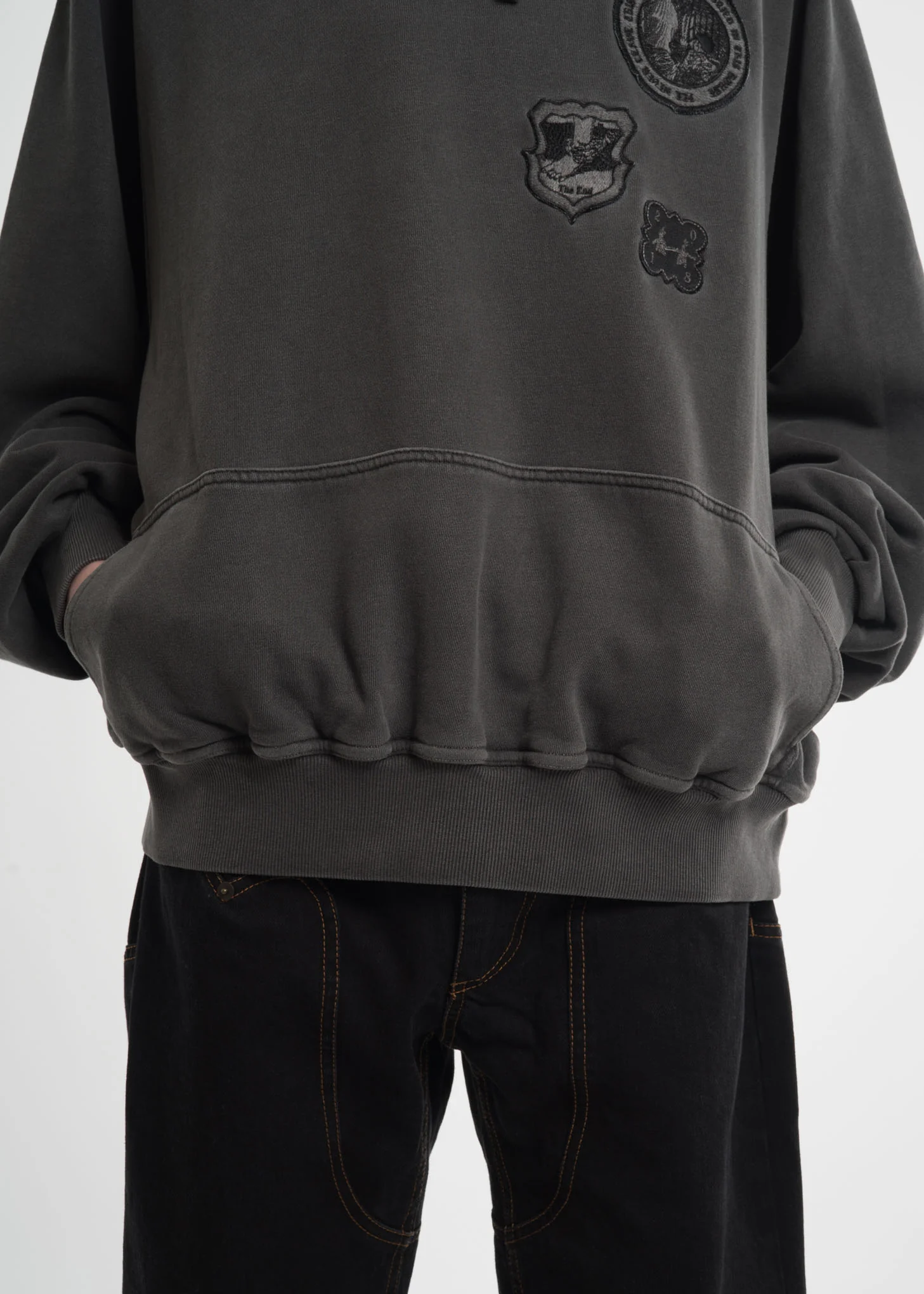 Grey Embroidered Hoodie - Image 5