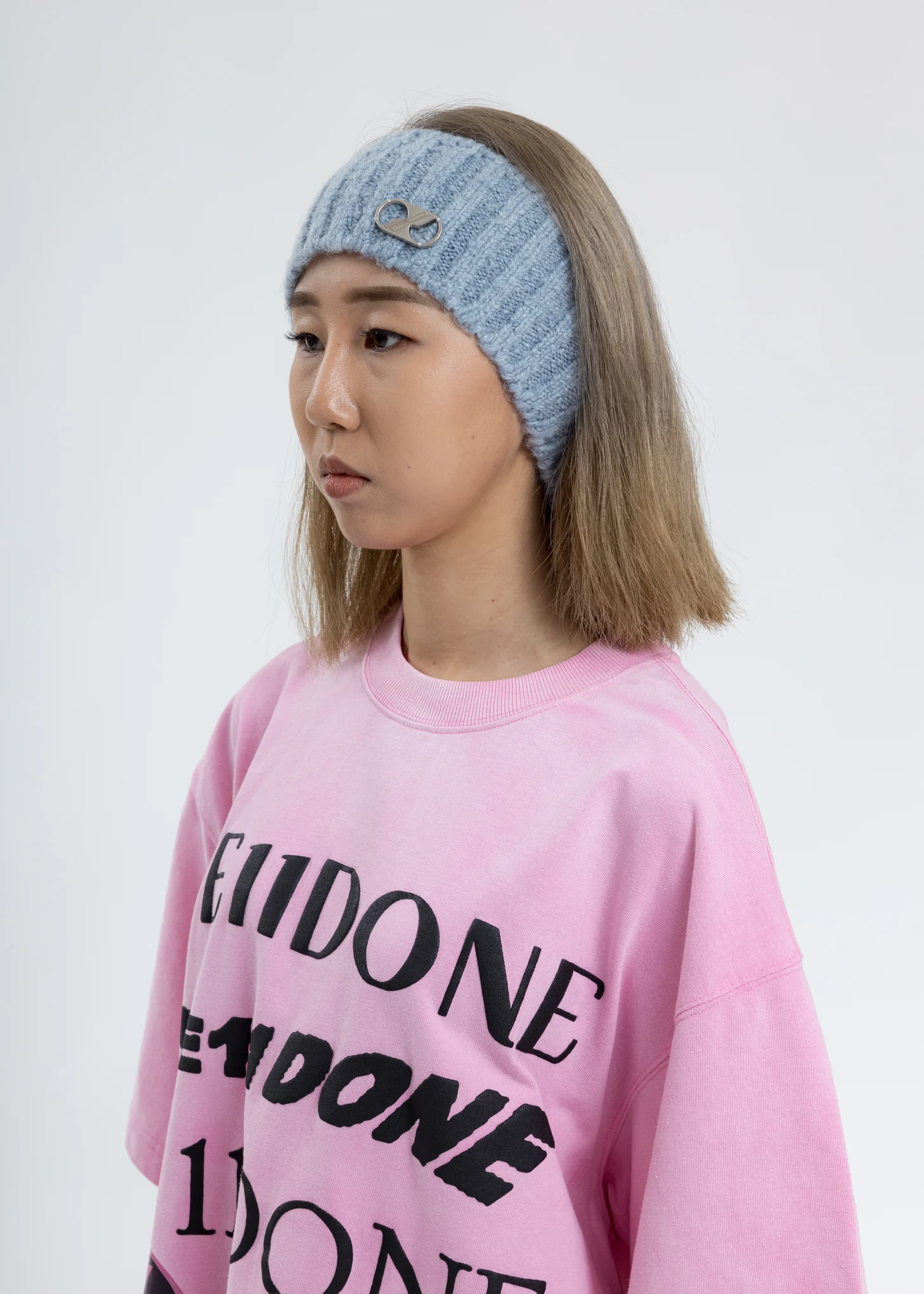 Grey Embroidered Metal Logo Hairband - Image 3