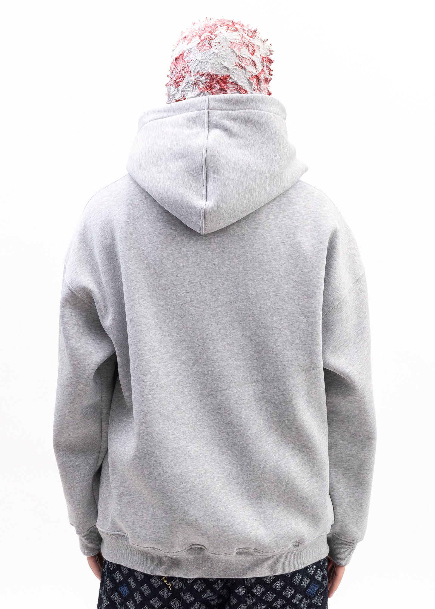 GREY EMBROIDERY PATCHWORK HOODIES - Image 4