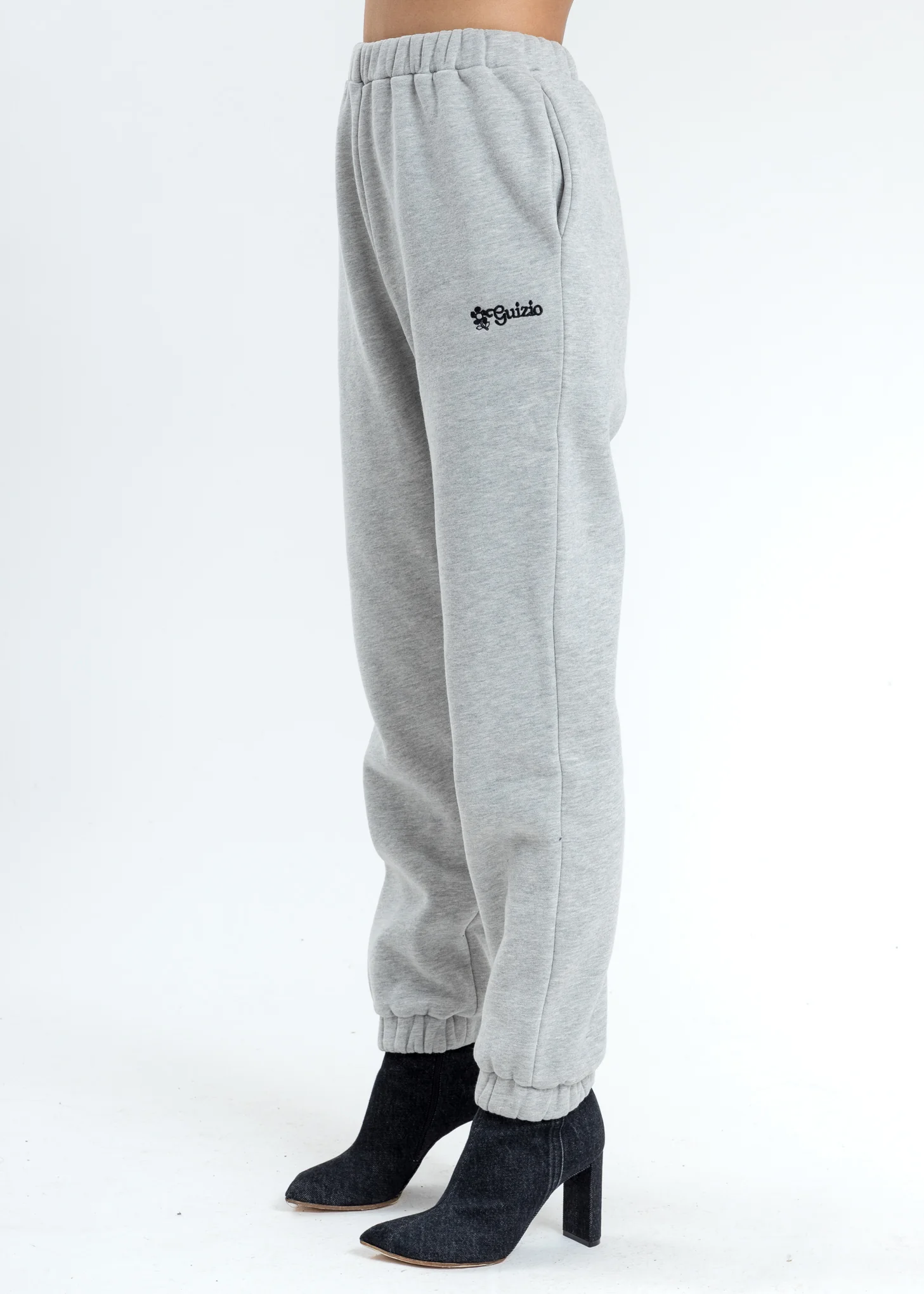 Grey Floral Logo Sweatpants - Image 2