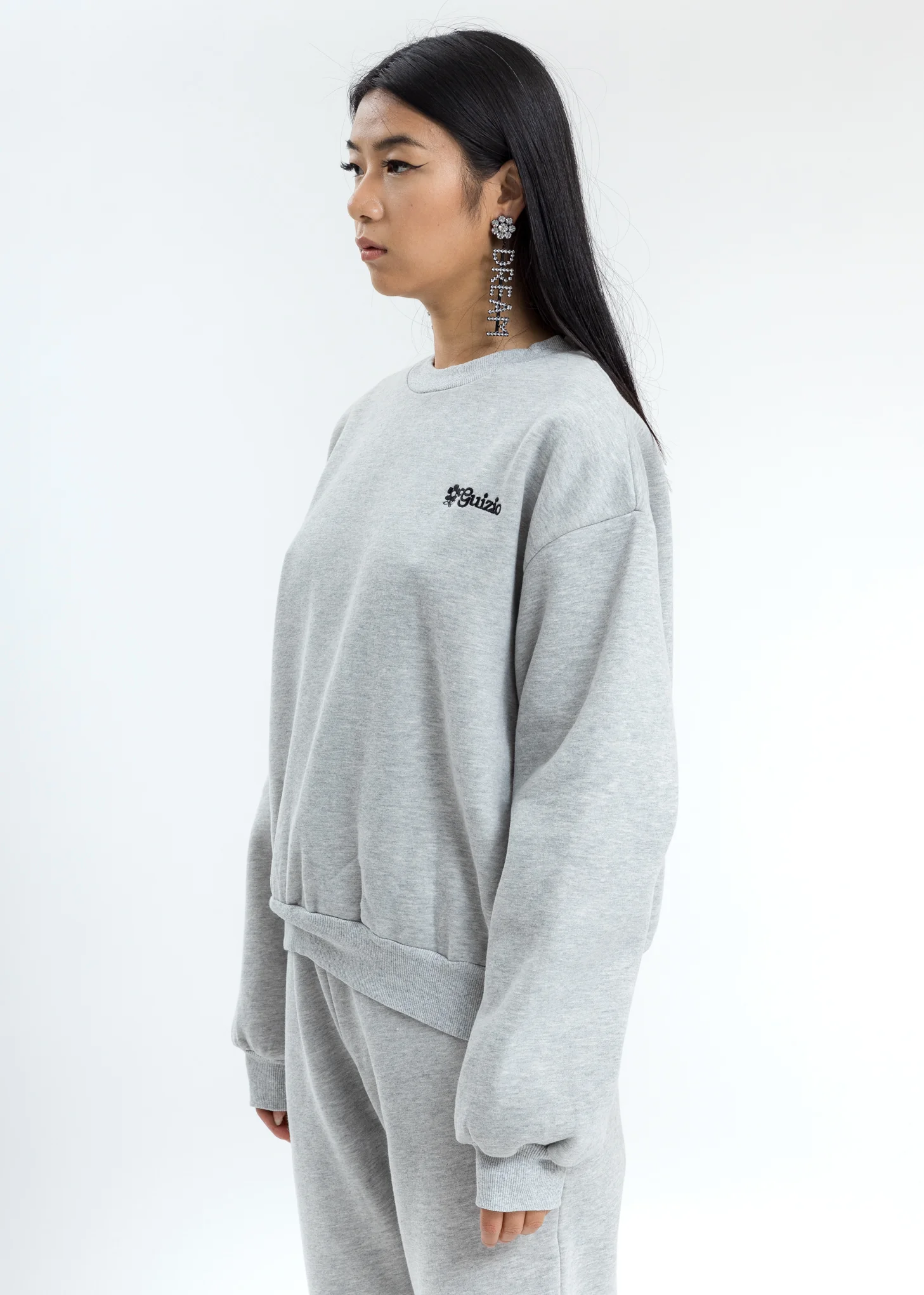 Grey Floral Logo Sweatshirt - Image 3
