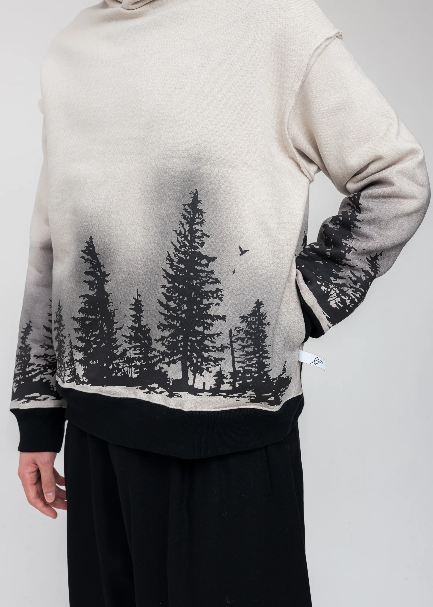 Grey Forest At Night Hoodie - Image 4