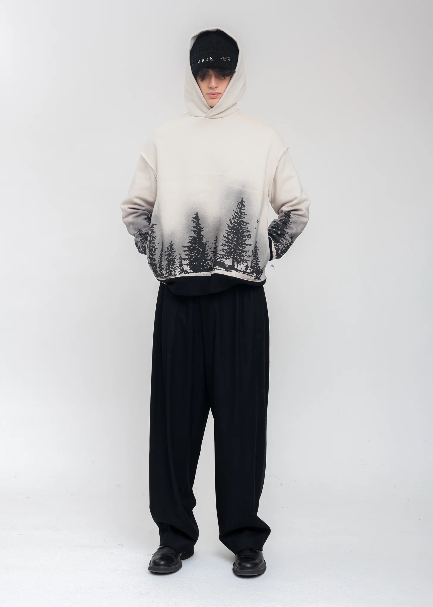 Grey Forest At Night Hoodie - Image 5