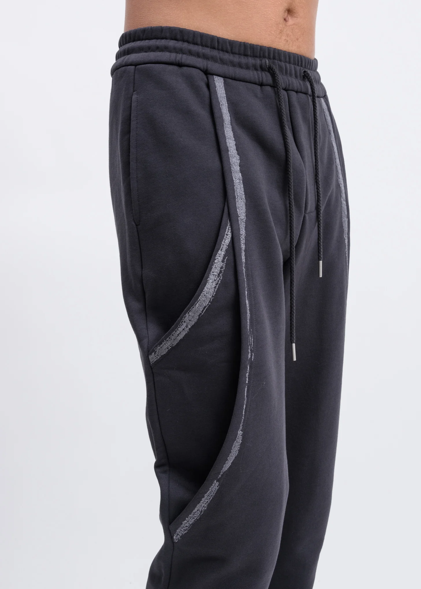 Grey Forged Iron Brush Layered Joggers - Image 2