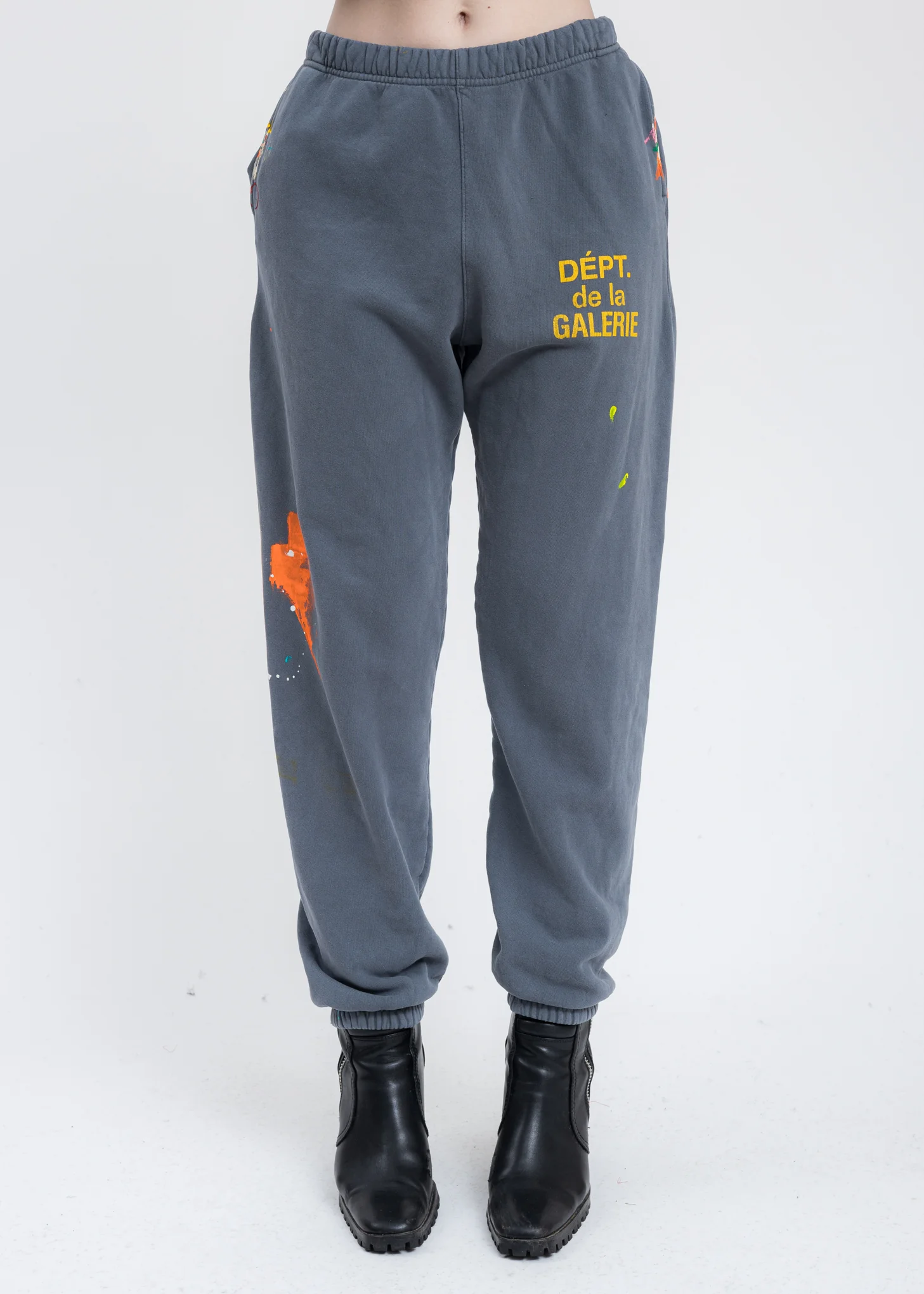 Grey FRENCH LOGO PAINTED Sweater Pants