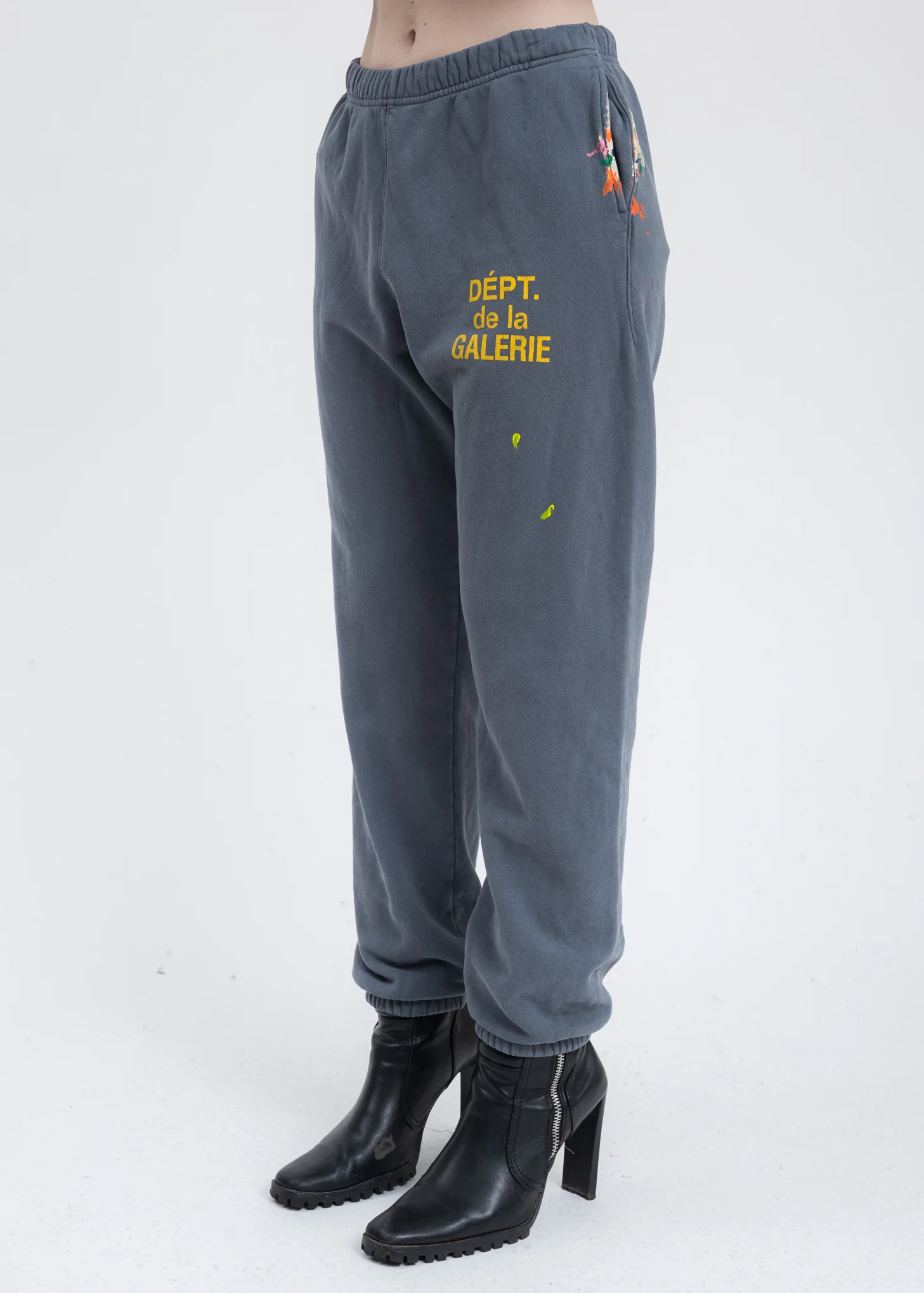 Grey FRENCH LOGO PAINTED Sweater Pants - Image 2