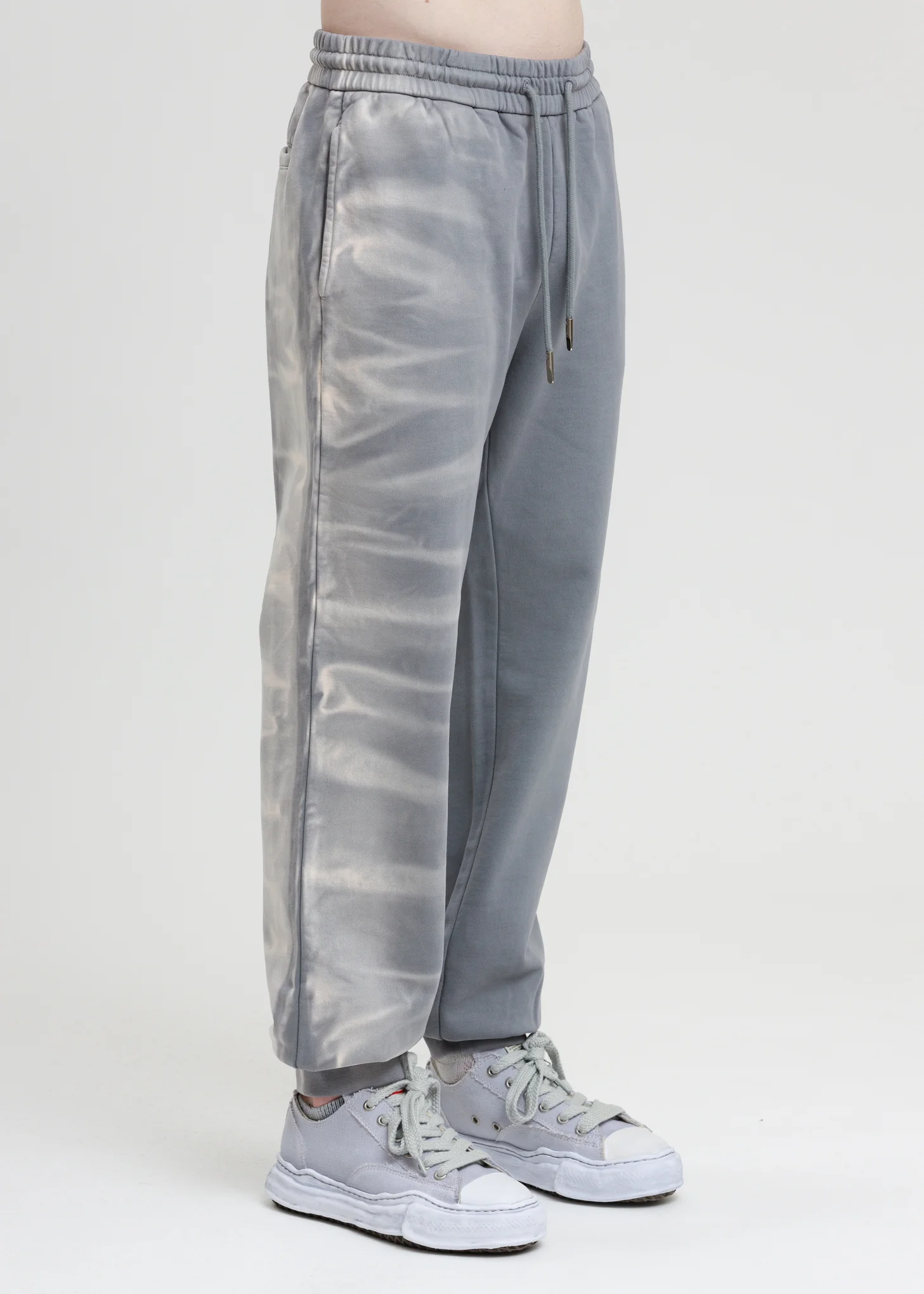 Grey French Terry Sweatpants with Gradient Tie Dye - Image 2