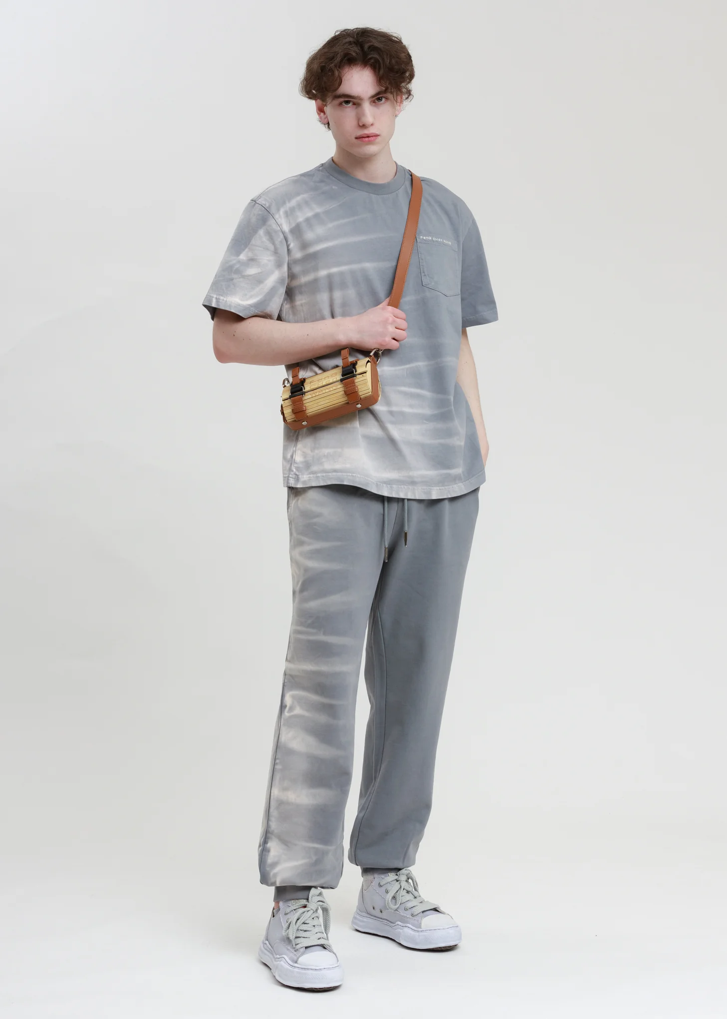 Grey French Terry Sweatpants with Gradient Tie Dye - Image 7