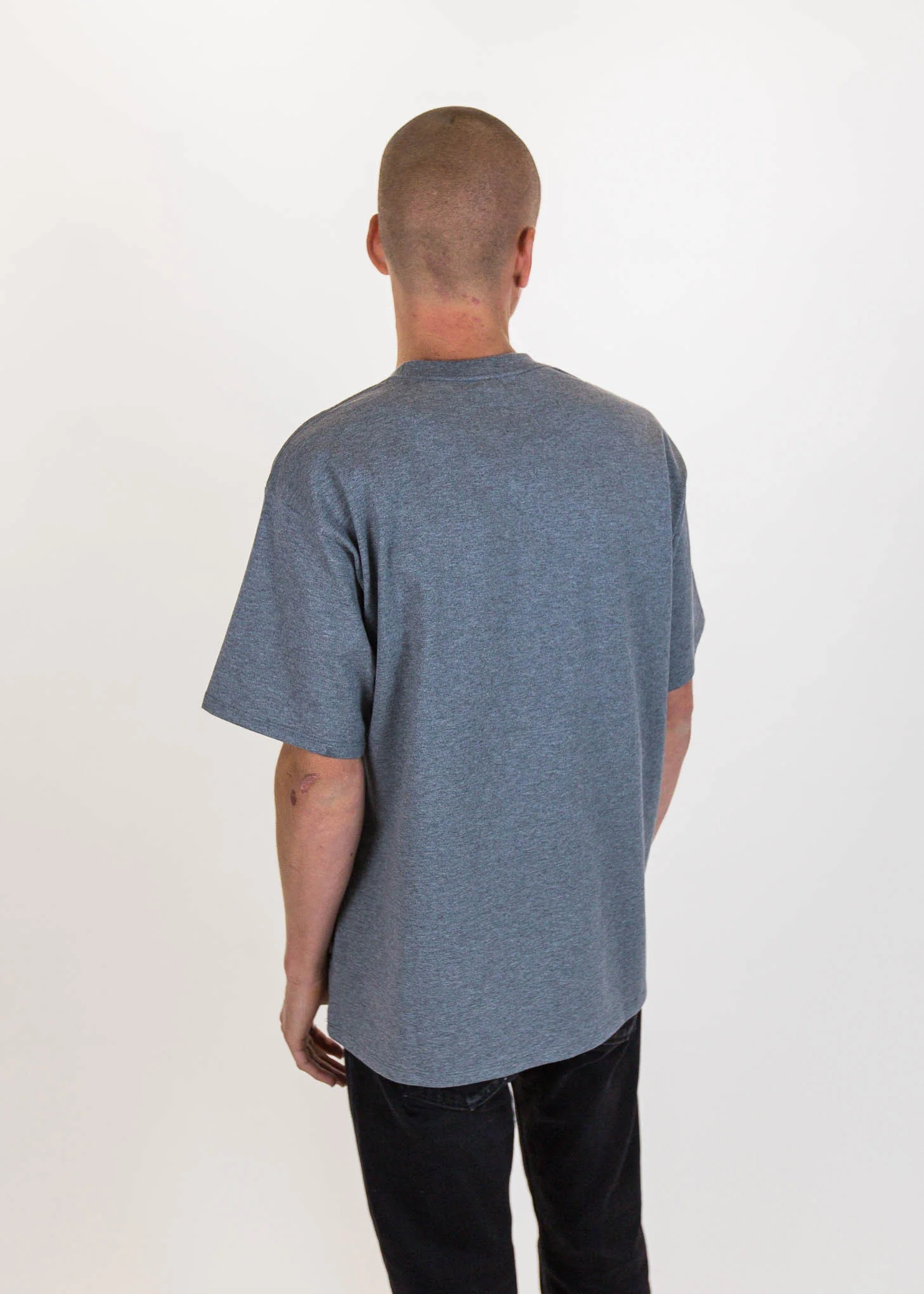 Grey Fringe Embroidery Air Brush T-Shirt - Image 7