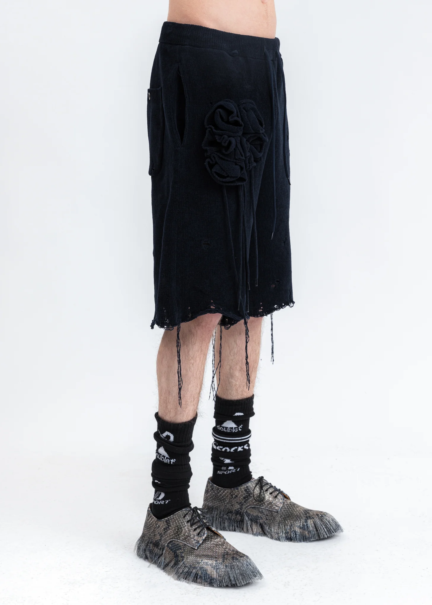 Grey Fringe Embroidery Shoes - Image 5