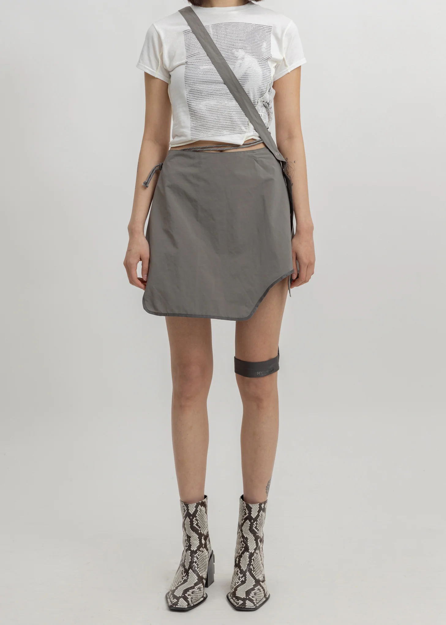 Grey Garter Skirt W/ Strap