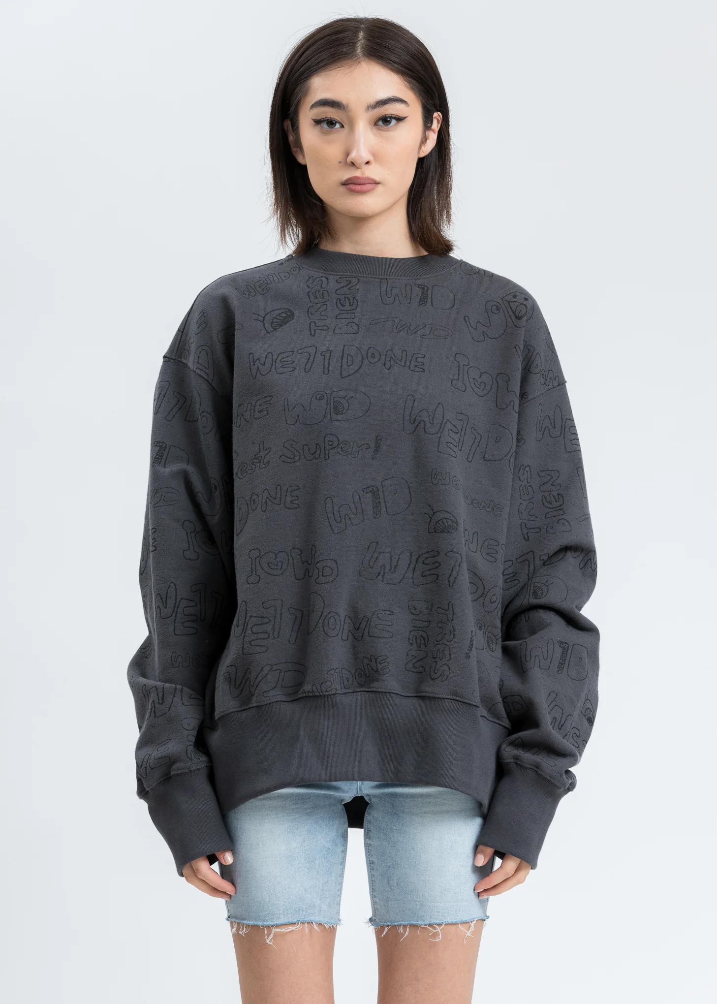 Grey Graffiti Graphic Sweatshirt