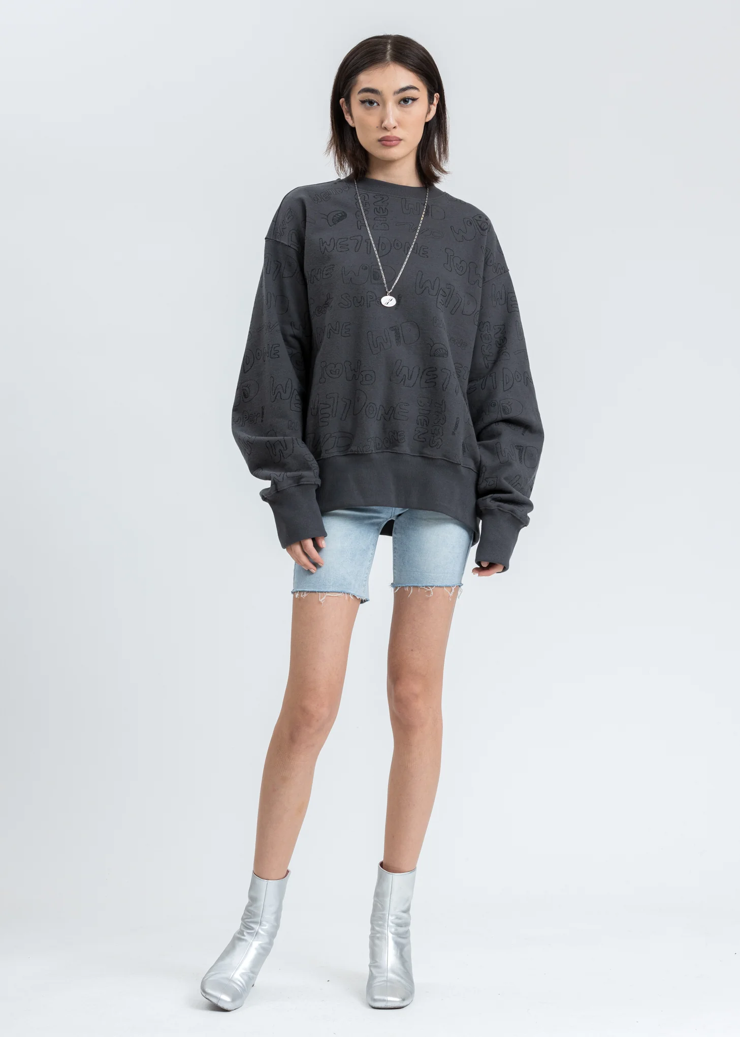 Grey Graffiti Graphic Sweatshirt - Image 6