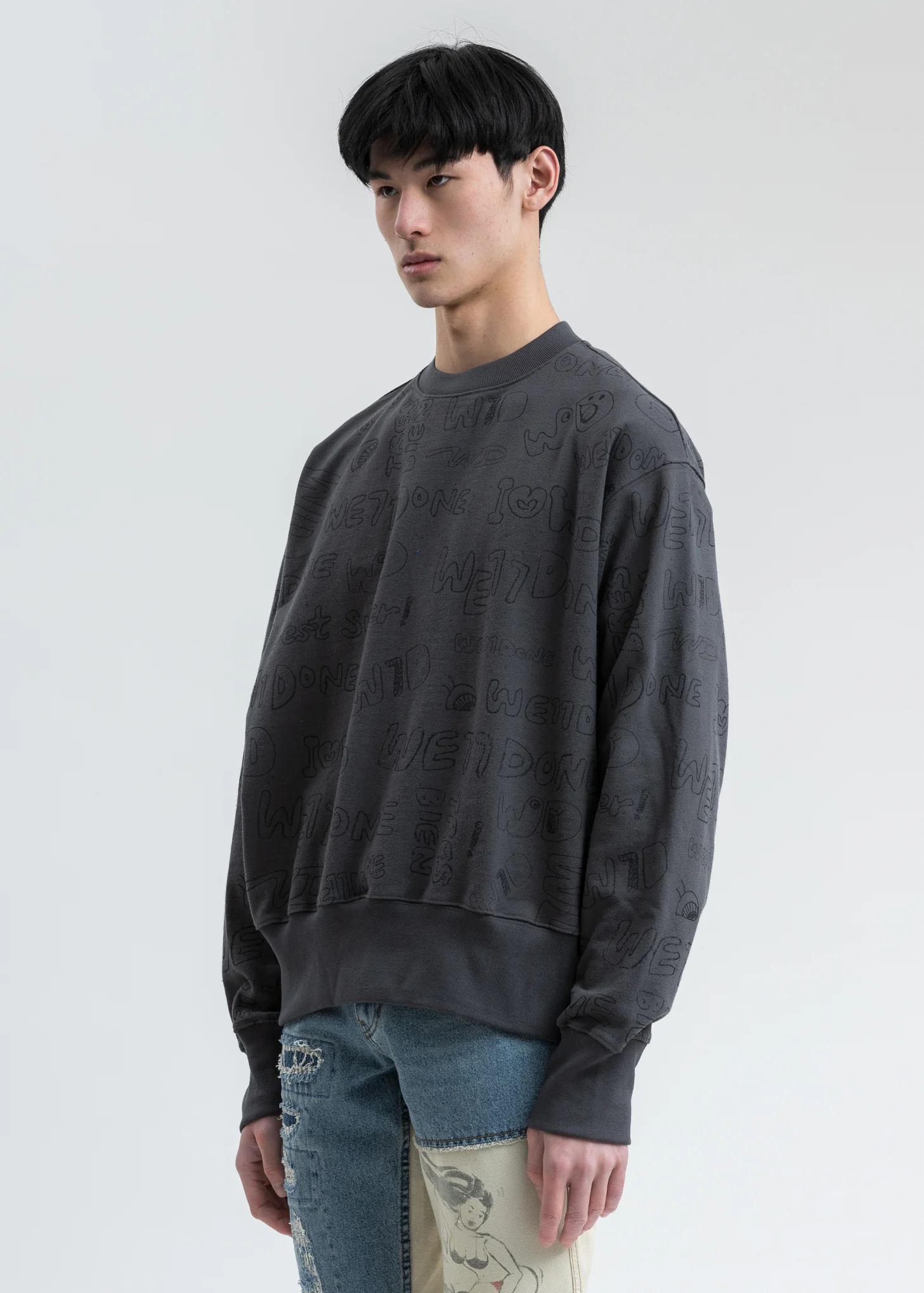 Grey Graffiti Graphic Sweatshirt - Image 3