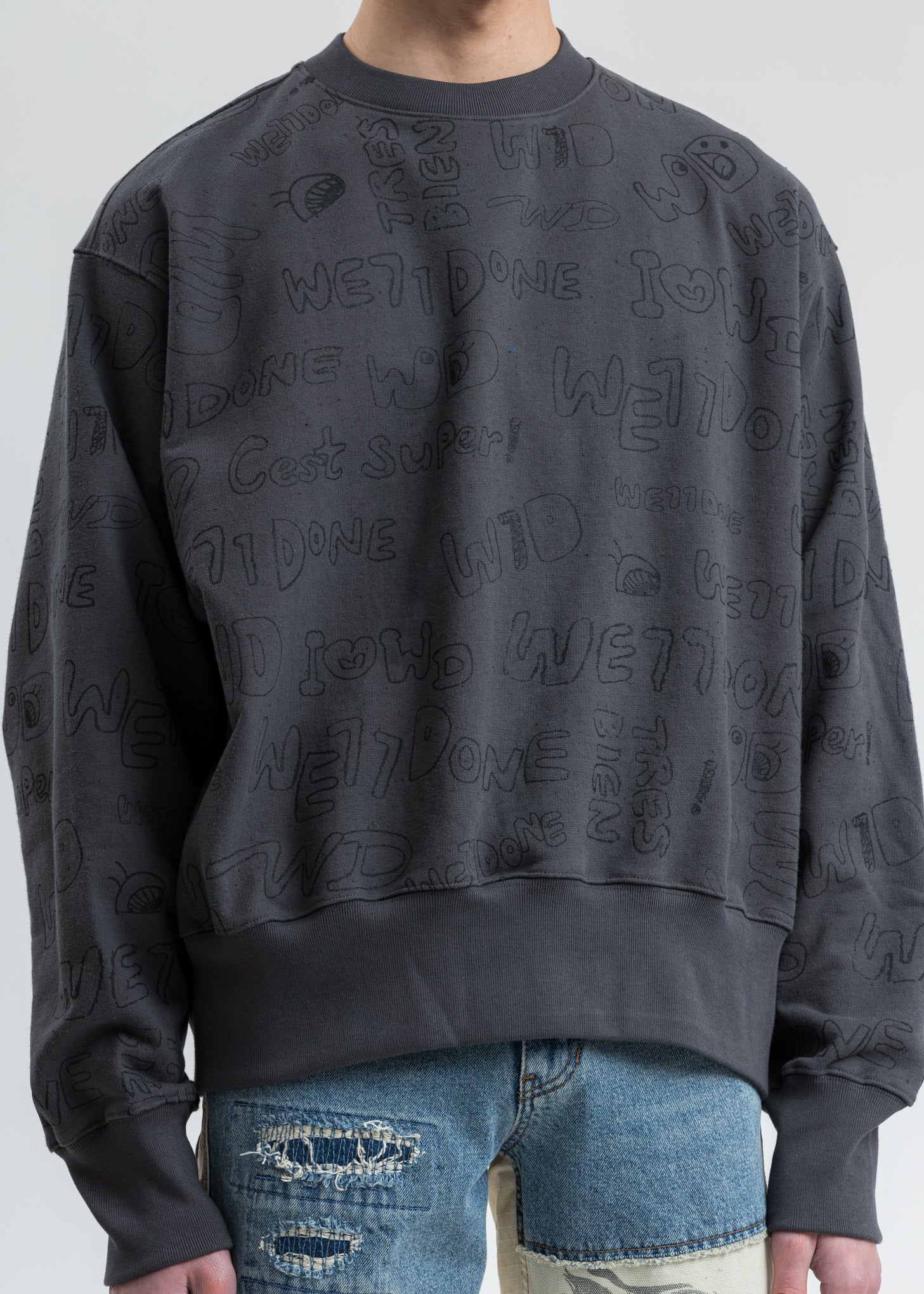 Grey Graffiti Graphic Sweatshirt - Image 5