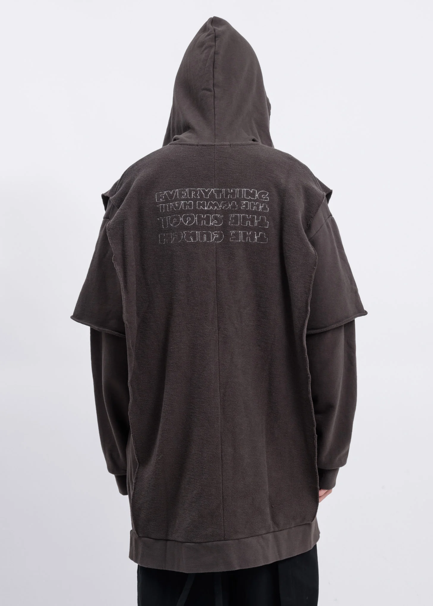 Grey Grass Layered Fleece Hoodie - Image 3