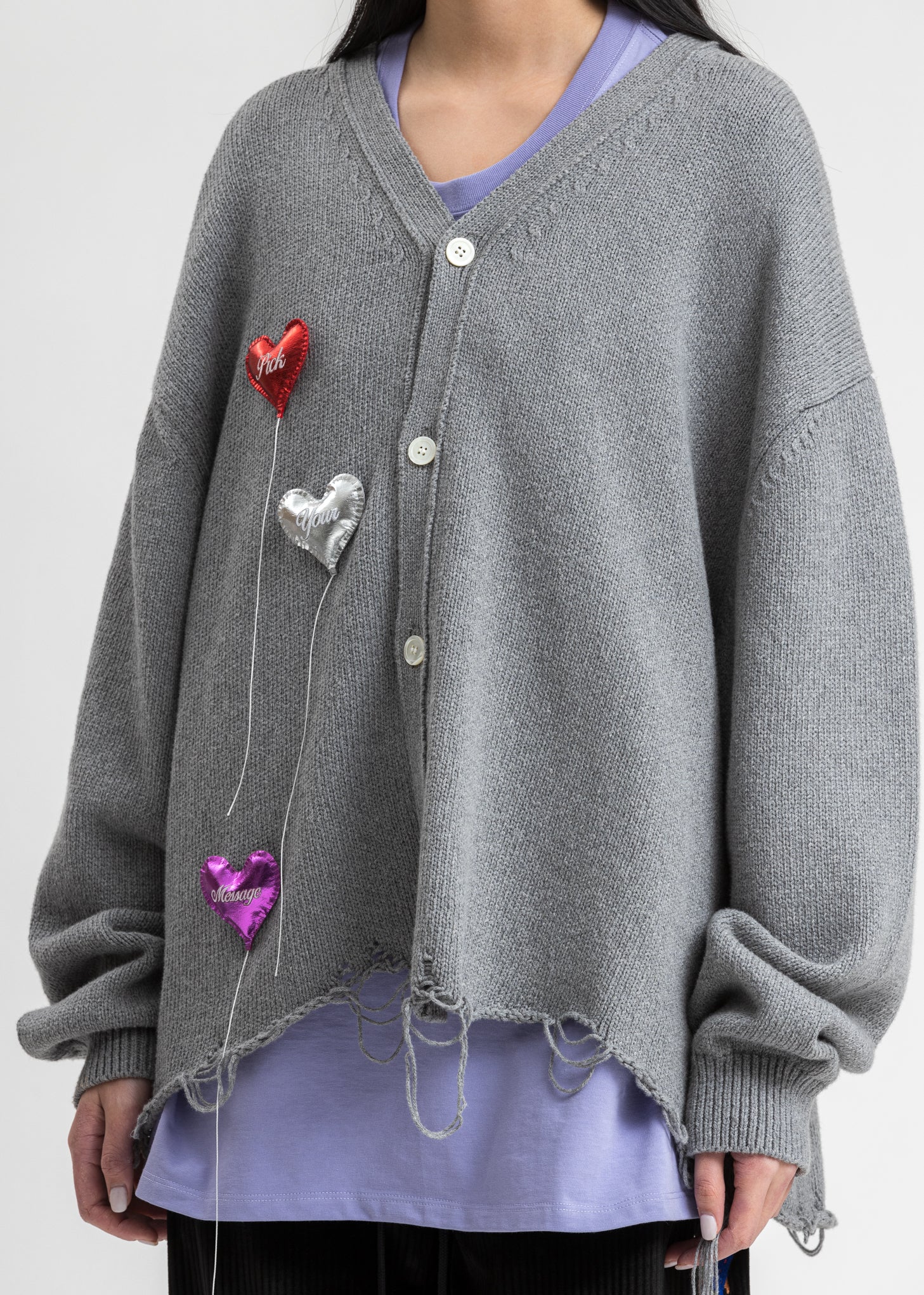 Grey Happy Balloons Cardigan - Image 2