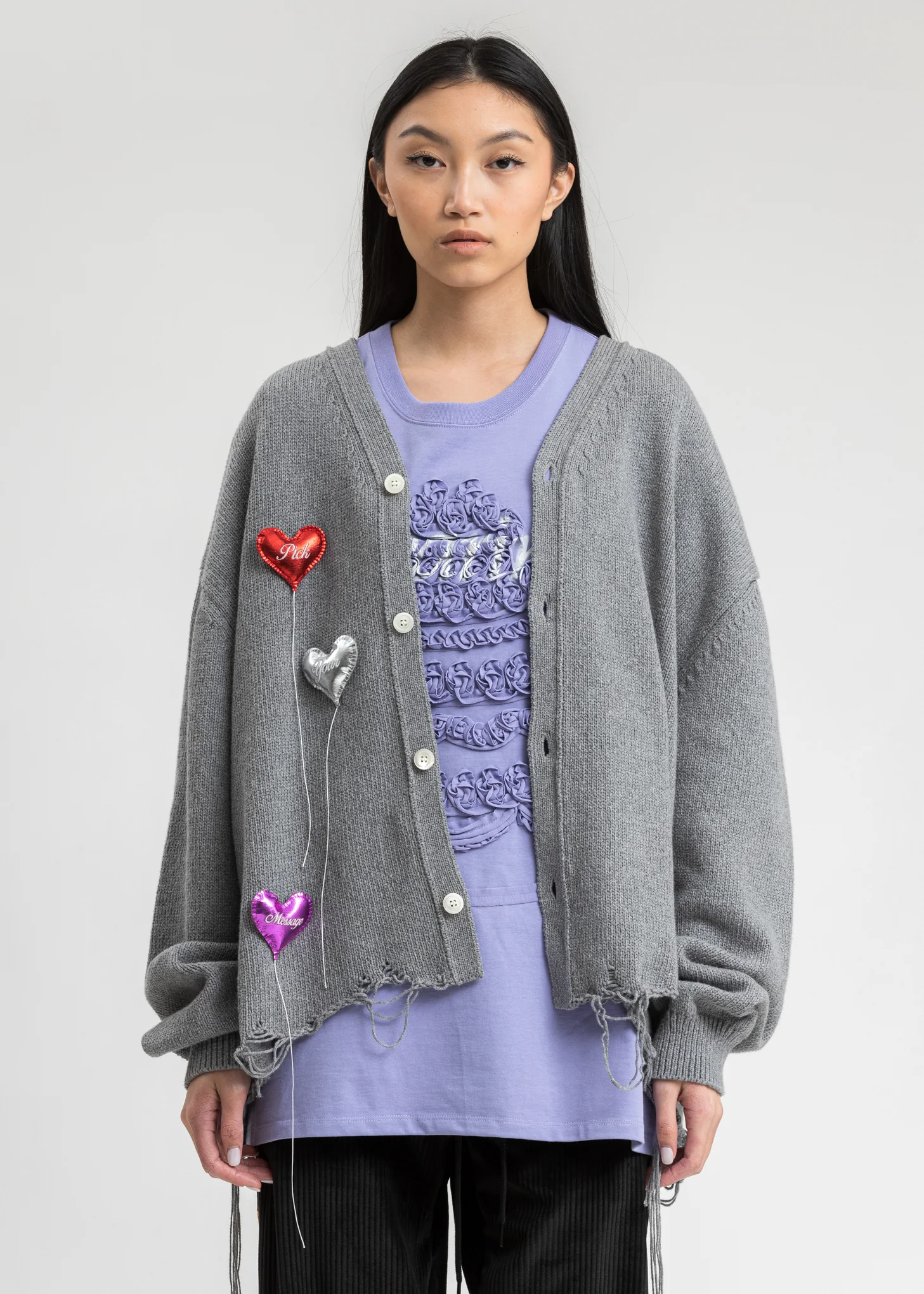 Grey Happy Balloons Cardigan - Image 3