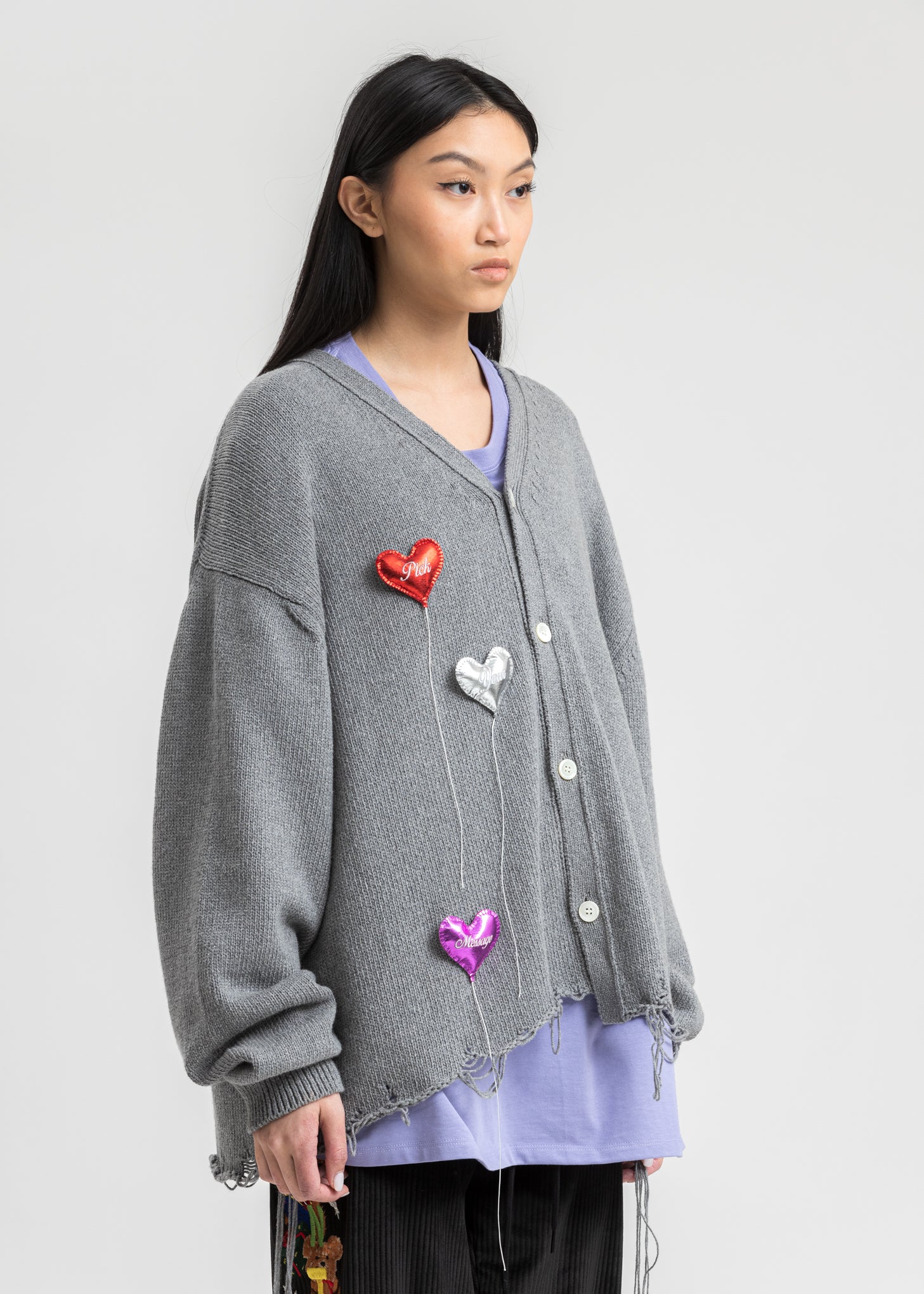 Grey Happy Balloons Cardigan - Image 4