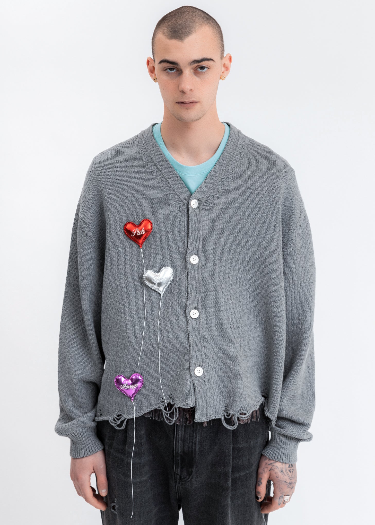 Grey Happy Balloons Cardigan