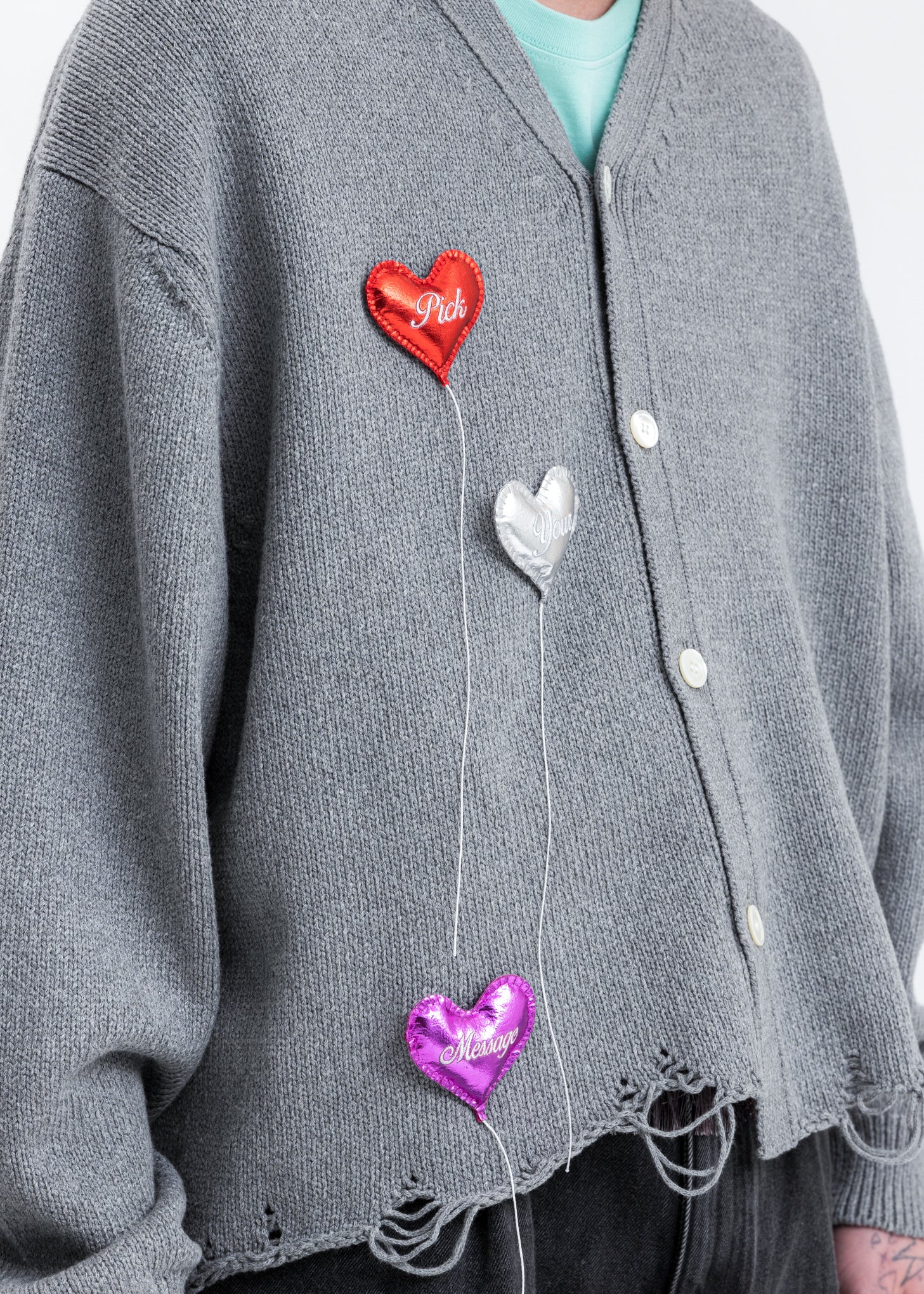Grey Happy Balloons Cardigan - Image 2