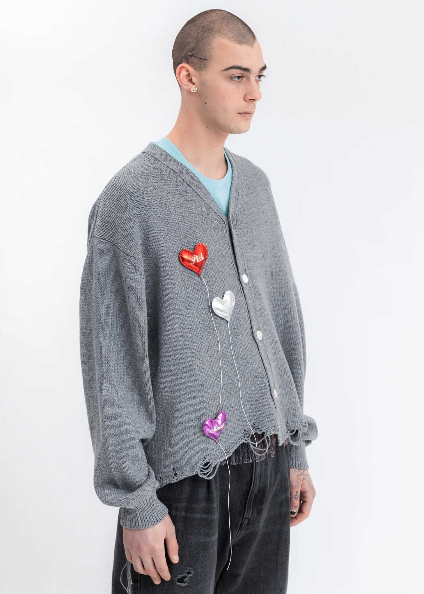 Grey Happy Balloons Cardigan - Image 3
